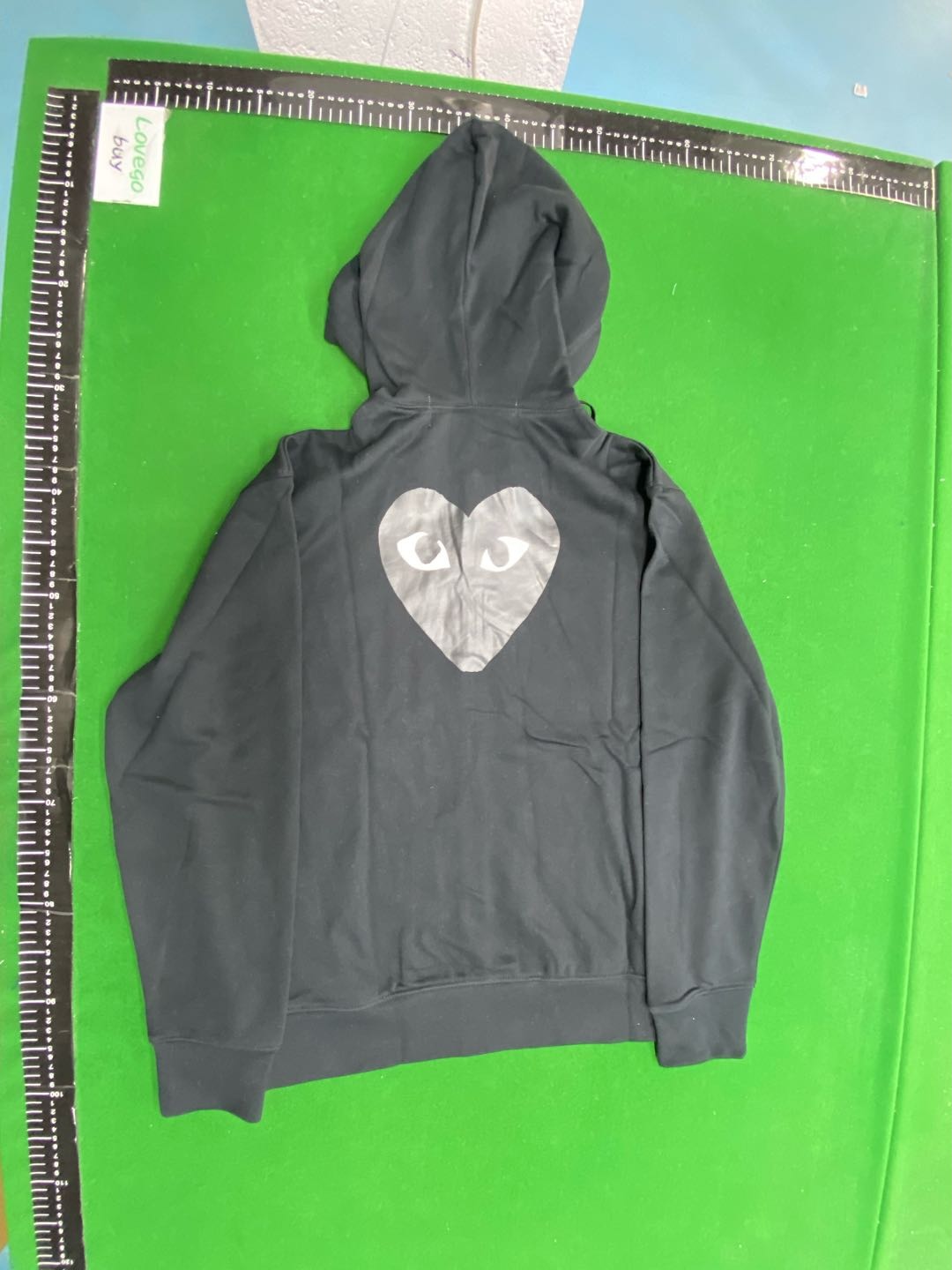 Foto QC 5 de Comme des Garcons PLAY Zip Sweater Heart Logo Blue
