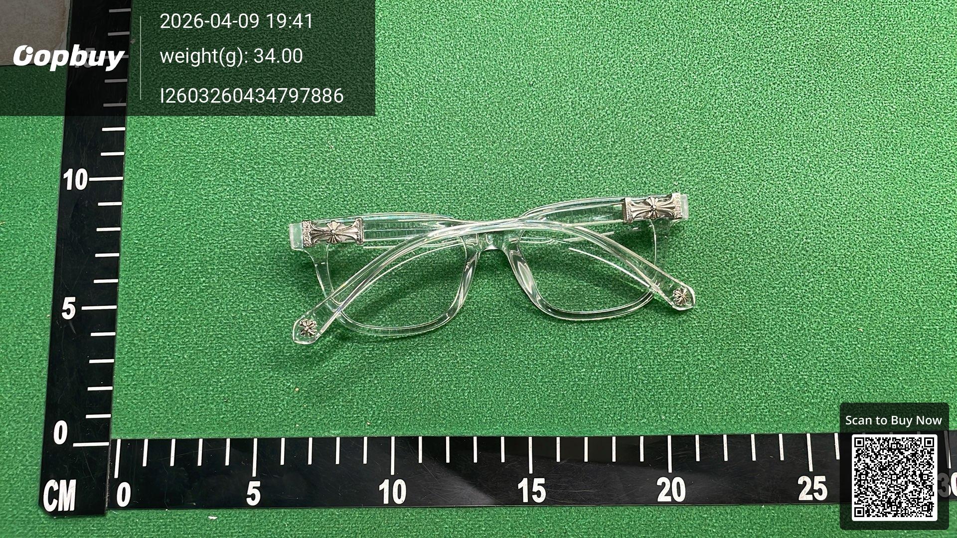 Foto QC 3 de Chrome Hearts Square-Frame Acetate Sunglasses Clear Grey (SPLAT-A)