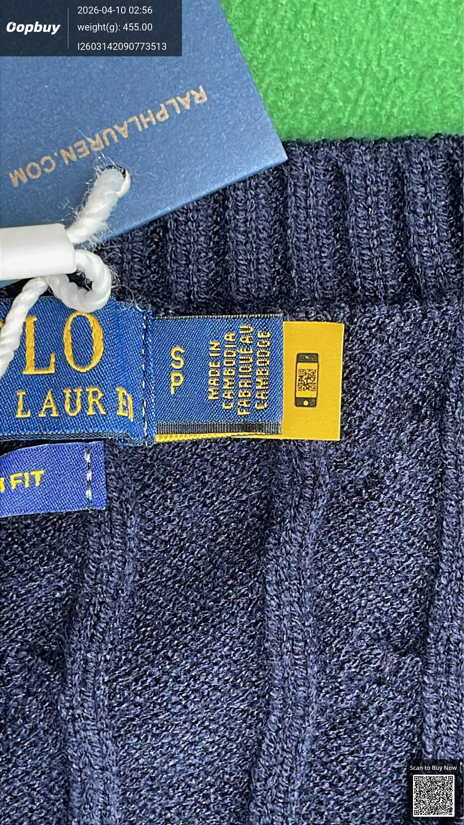 Foto QC 2 de Polo Ralph Lauren V-Neck Sweater Cable Knit Wool Black