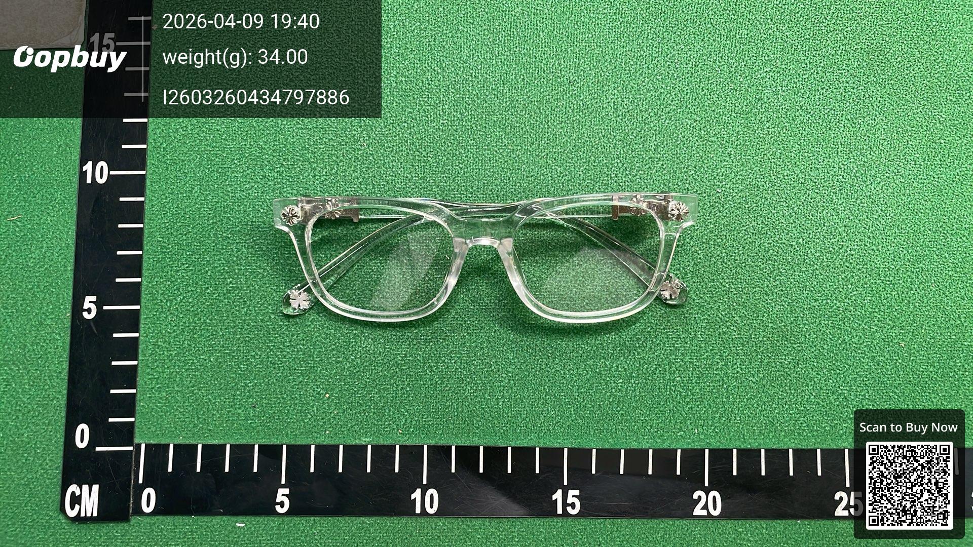 Foto QC 2 de Chrome Hearts Square-Frame Acetate Sunglasses Clear Grey (SPLAT-A)