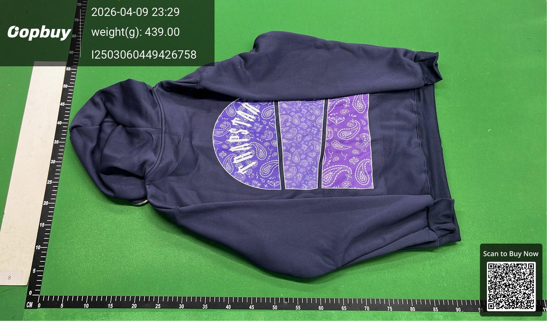 Foto QC 5 de Trapstar Hoodie Gothic Logo Paisley White