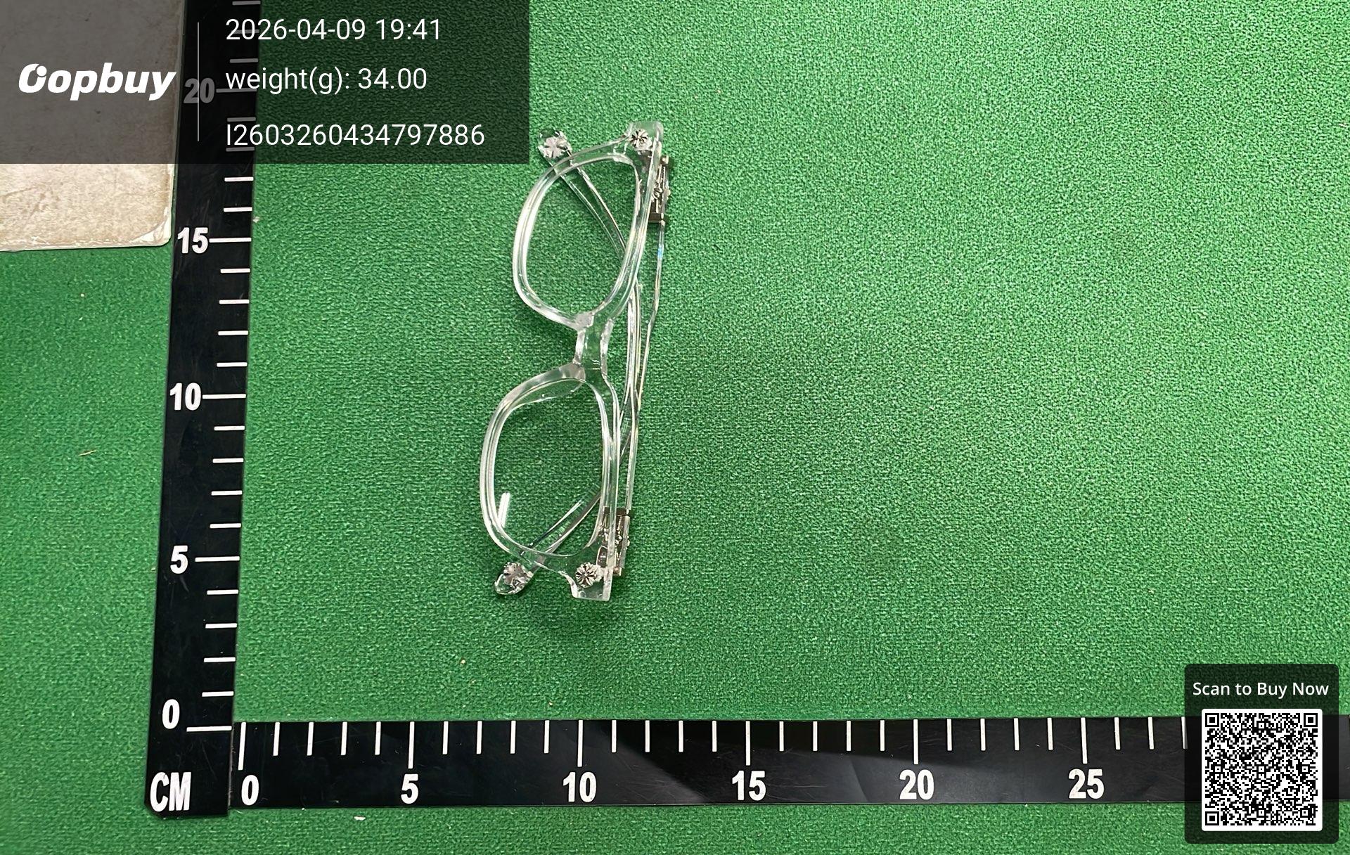Foto QC 6 de Chrome Hearts Square-Frame Acetate Sunglasses Clear Grey (SPLAT-A)