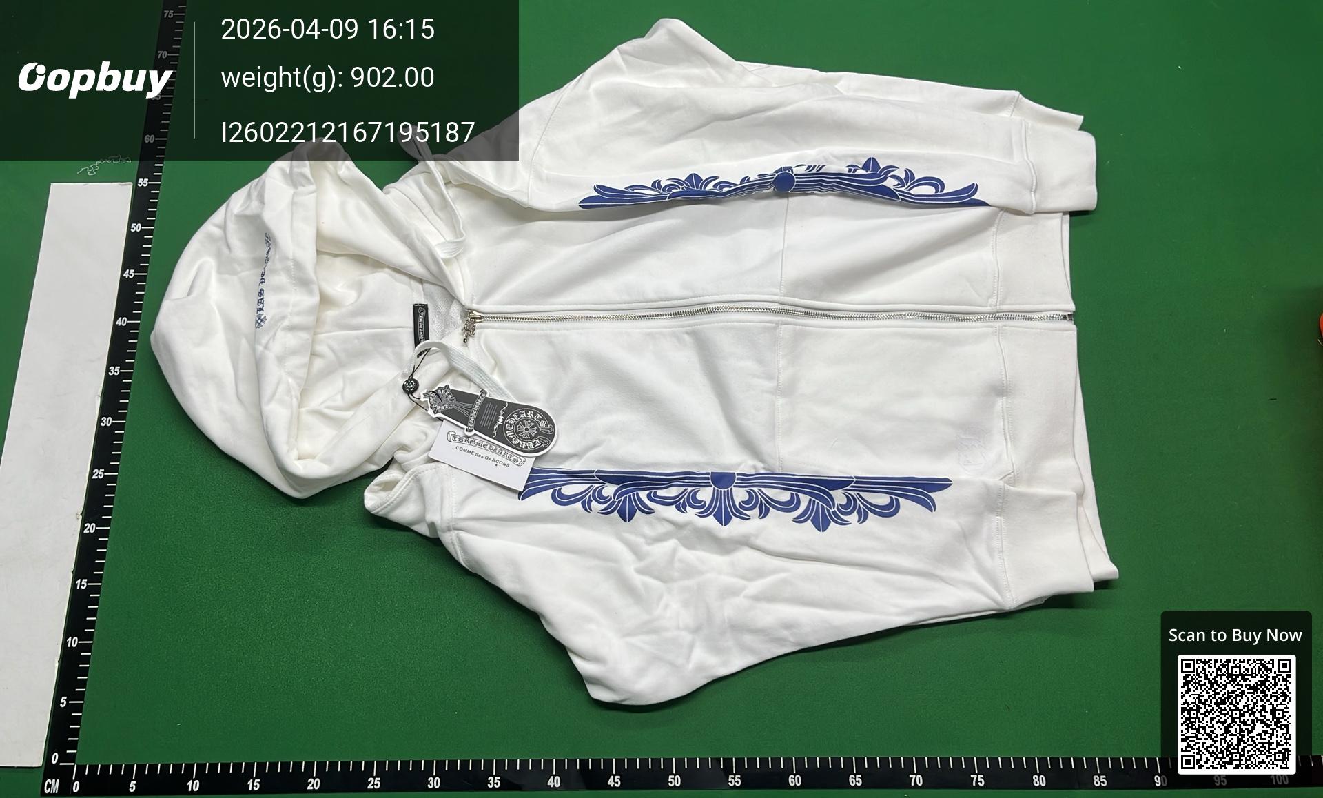 Foto QC 3 de Chrome Hearts Hooded Gothic Logo Sweater Grey