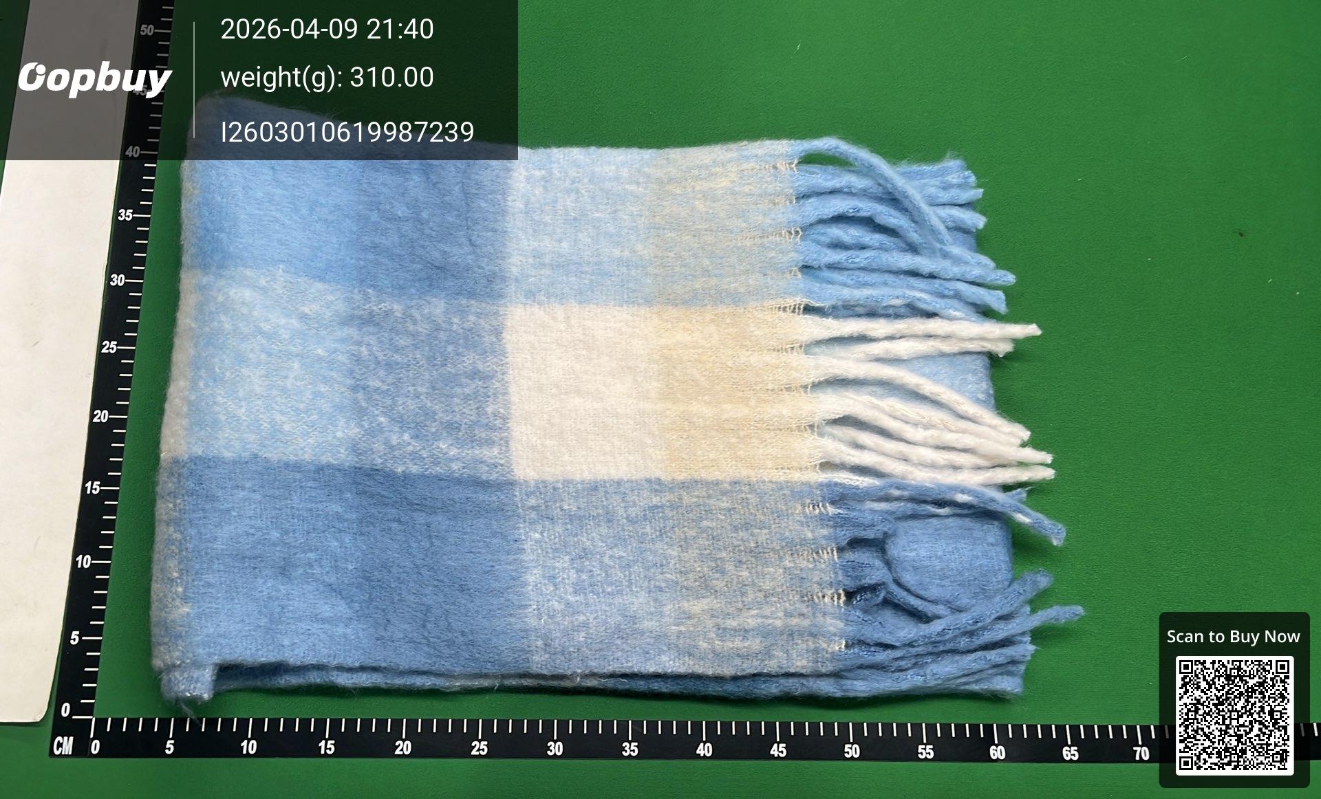 Foto QC 6 de Acne Studios Checked Mohair Scarf Blue/Cream
