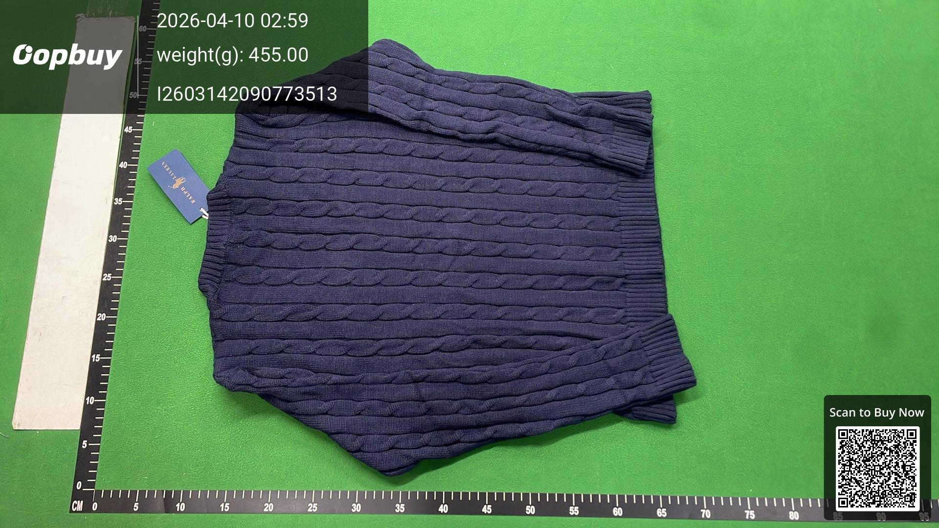 Foto QC 6 de Polo Ralph Lauren V-Neck Sweater Cable Knit Wool Black