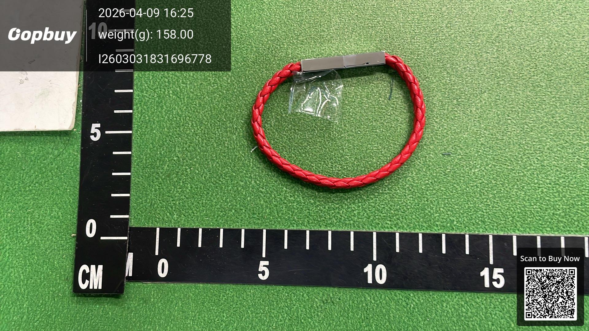 Foto QC 7 de Bottega Veneta Braided Leather Bracelet Leather Silver Green