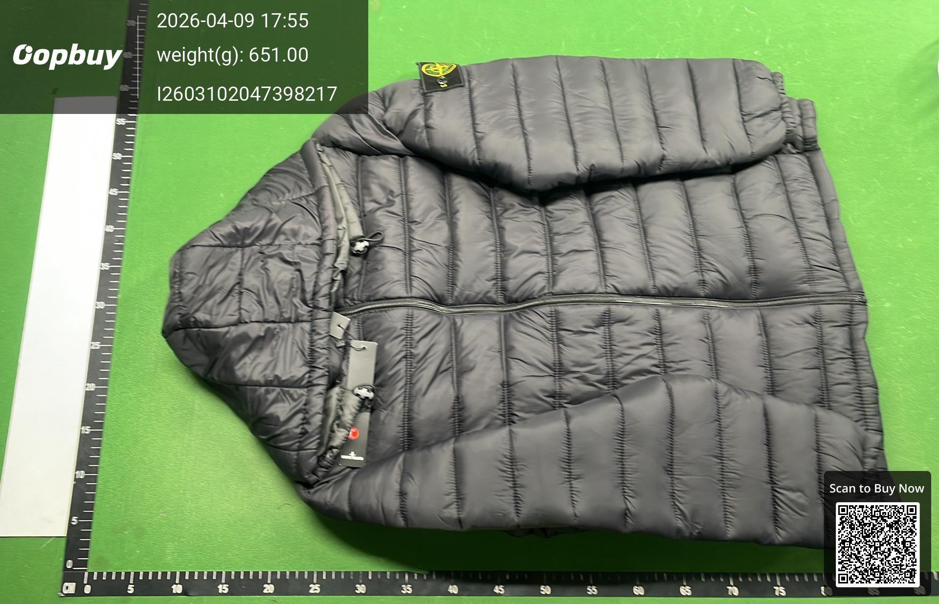 Foto QC 3 de Stone Island Puffer Jacket Glossy Hooded Black