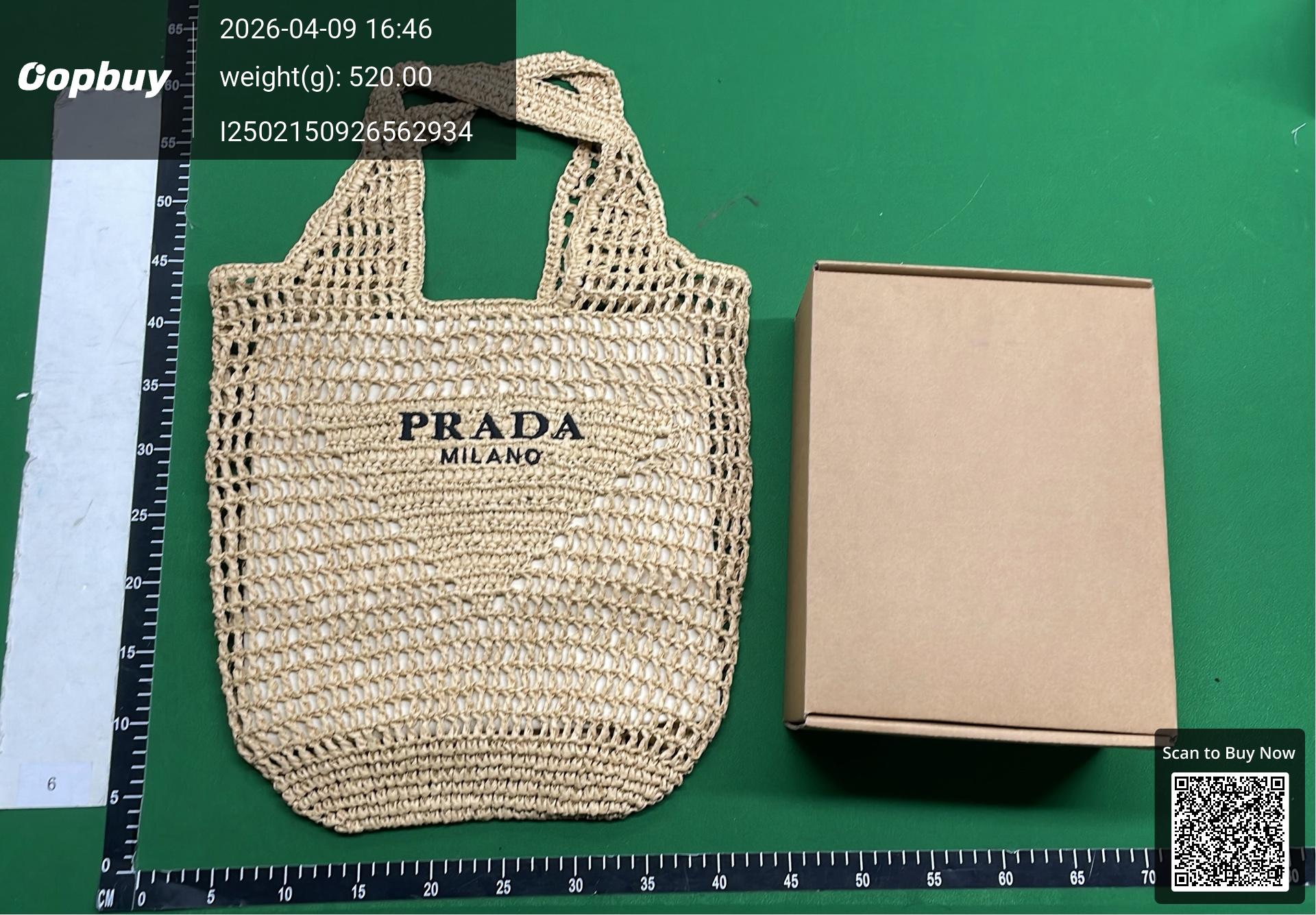 Foto QC 8 de Prada Raffia Tote Bag 30x34 Natural