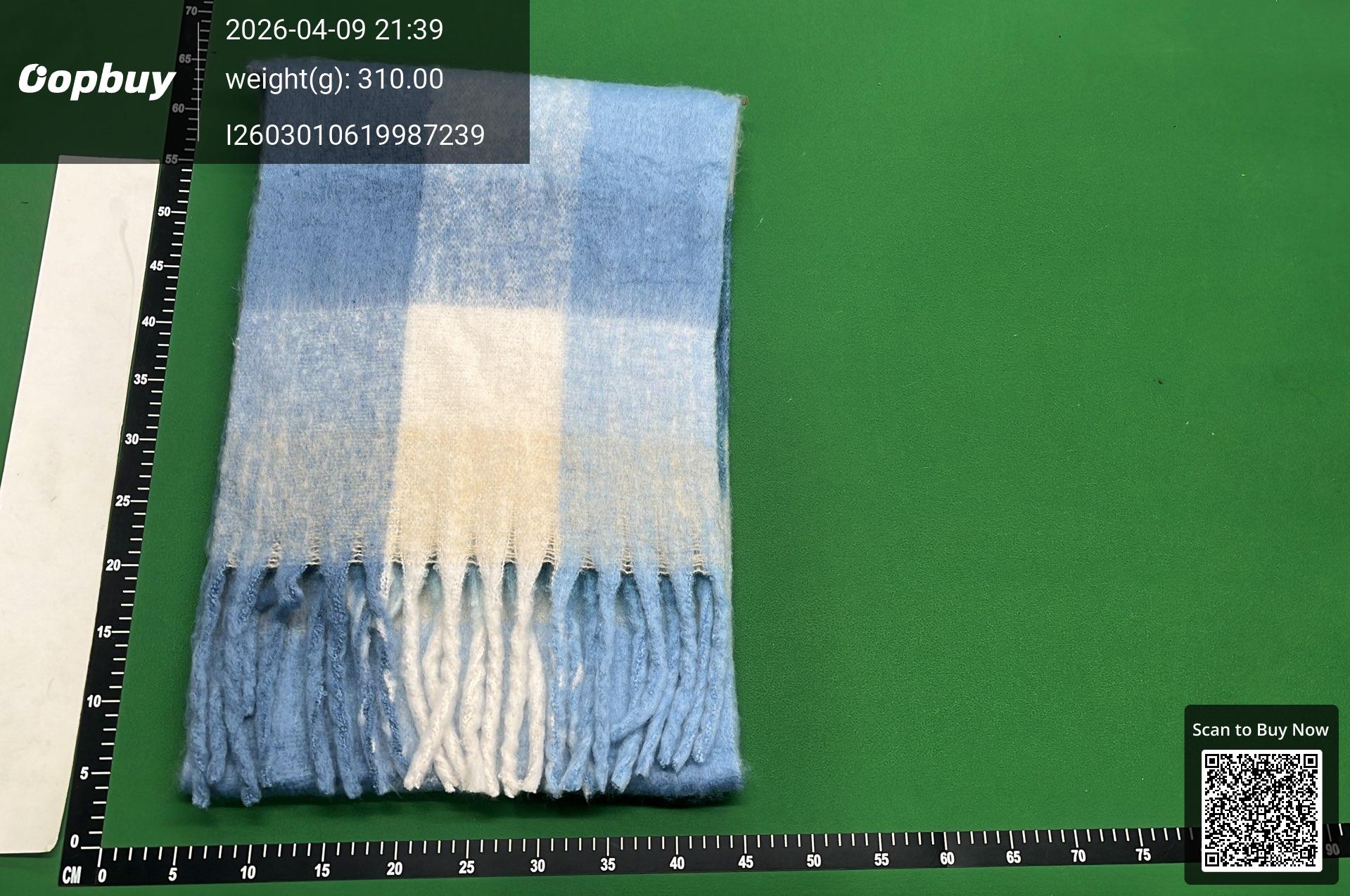 Foto QC 2 de Acne Studios Checked Mohair Scarf Blue/Cream