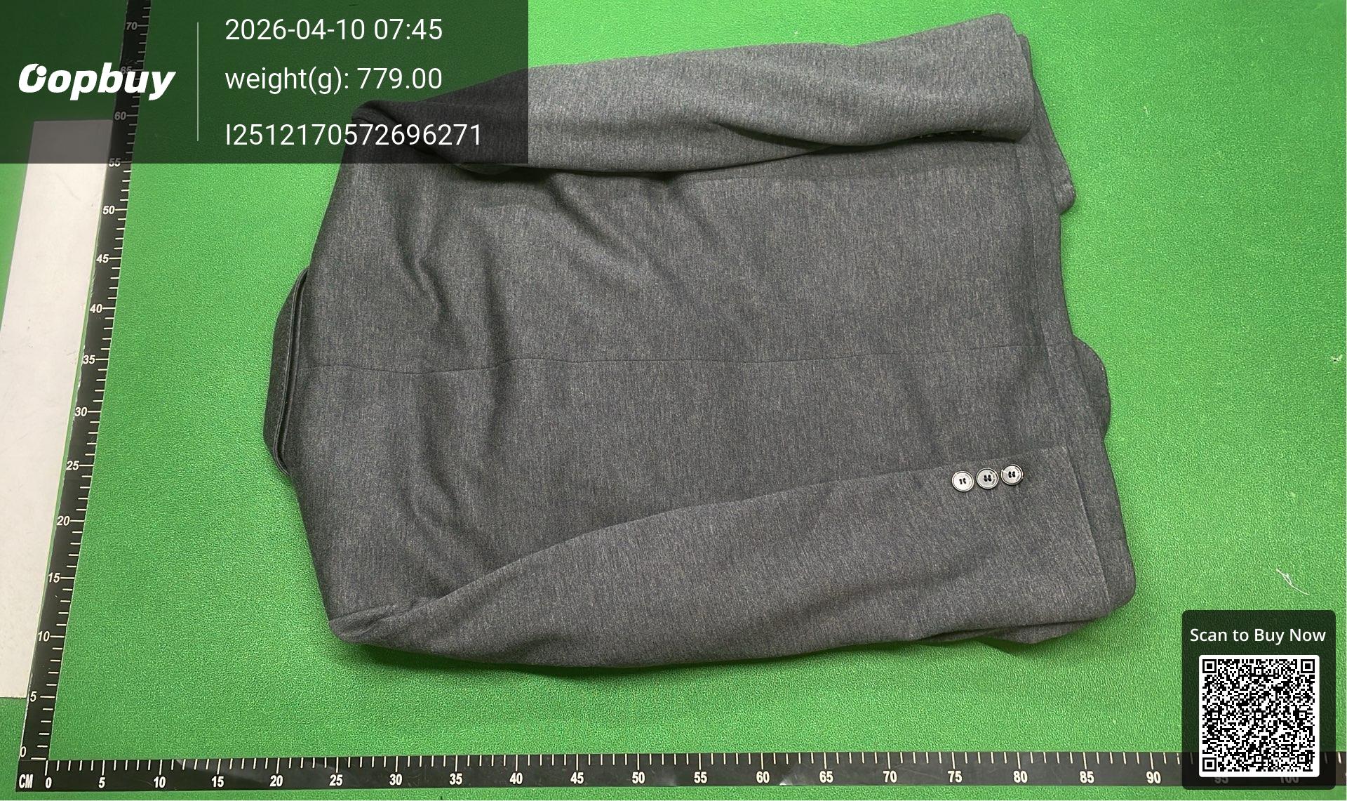 Foto QC 5 de Loro Piana Down Blazer Jacket Wool Blend Embroidery Grey