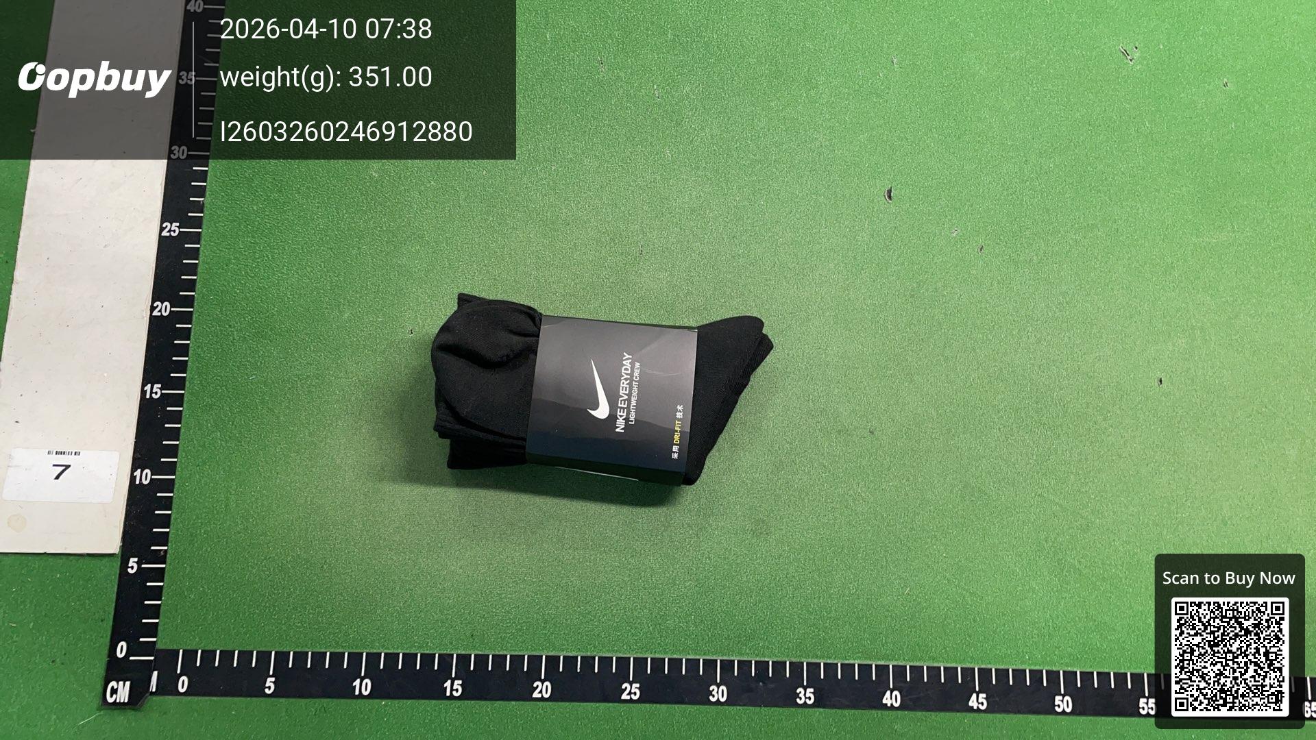 Foto QC 7 de Nike Everyday Crew Socks Black White