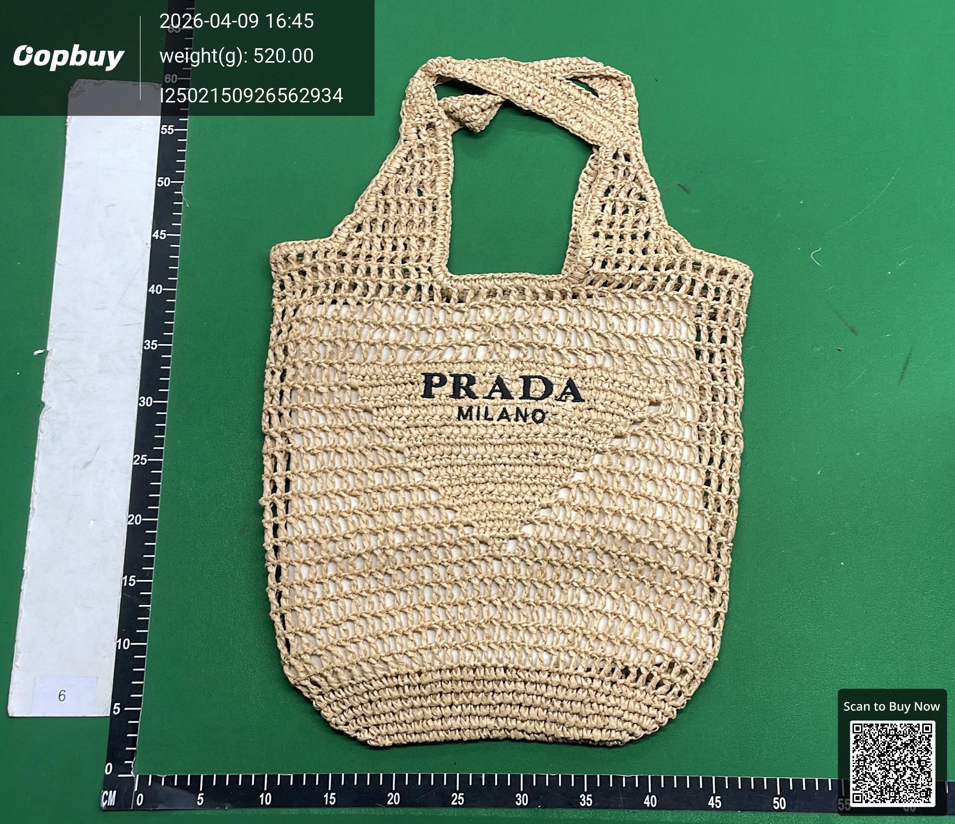 Foto QC 4 de Prada Raffia Tote Bag 30x34 Natural
