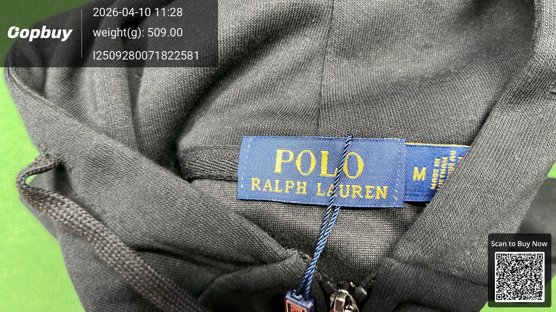 Foto QC 2 de Polo Ralph Lauren Zip Sweater Cotton Hoodie White