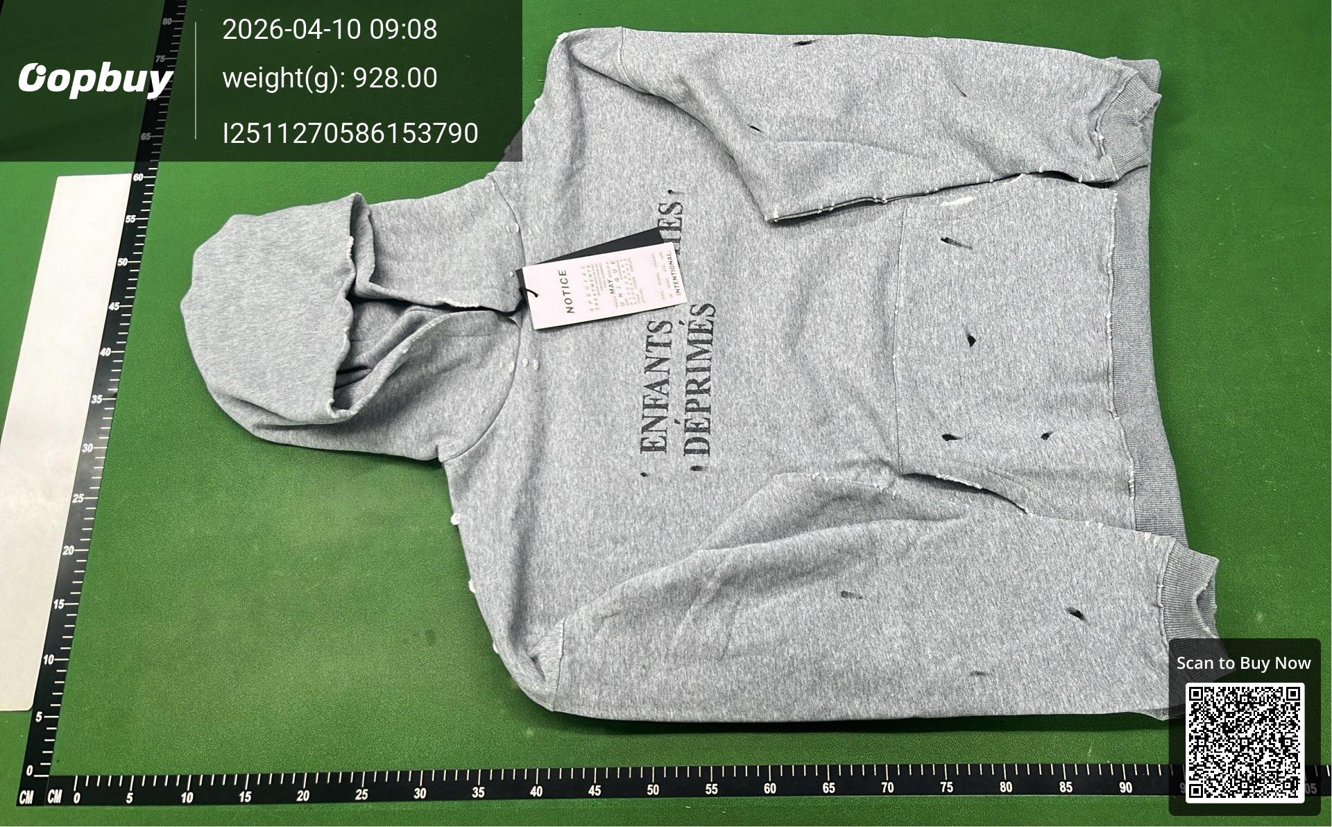 Foto QC 7 de Enfants Riches Déprimés Hoodie Logo Distressed Grey