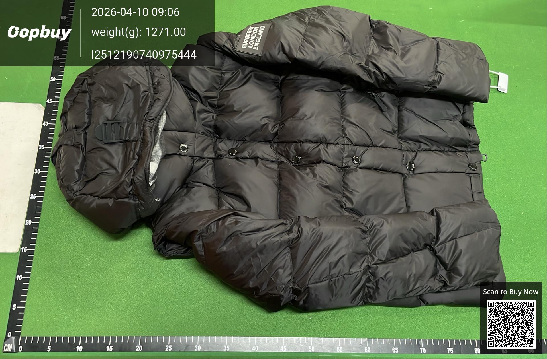 Foto QC 4 de Burberry Down Puffer Jacket Detachable Sleeves Black