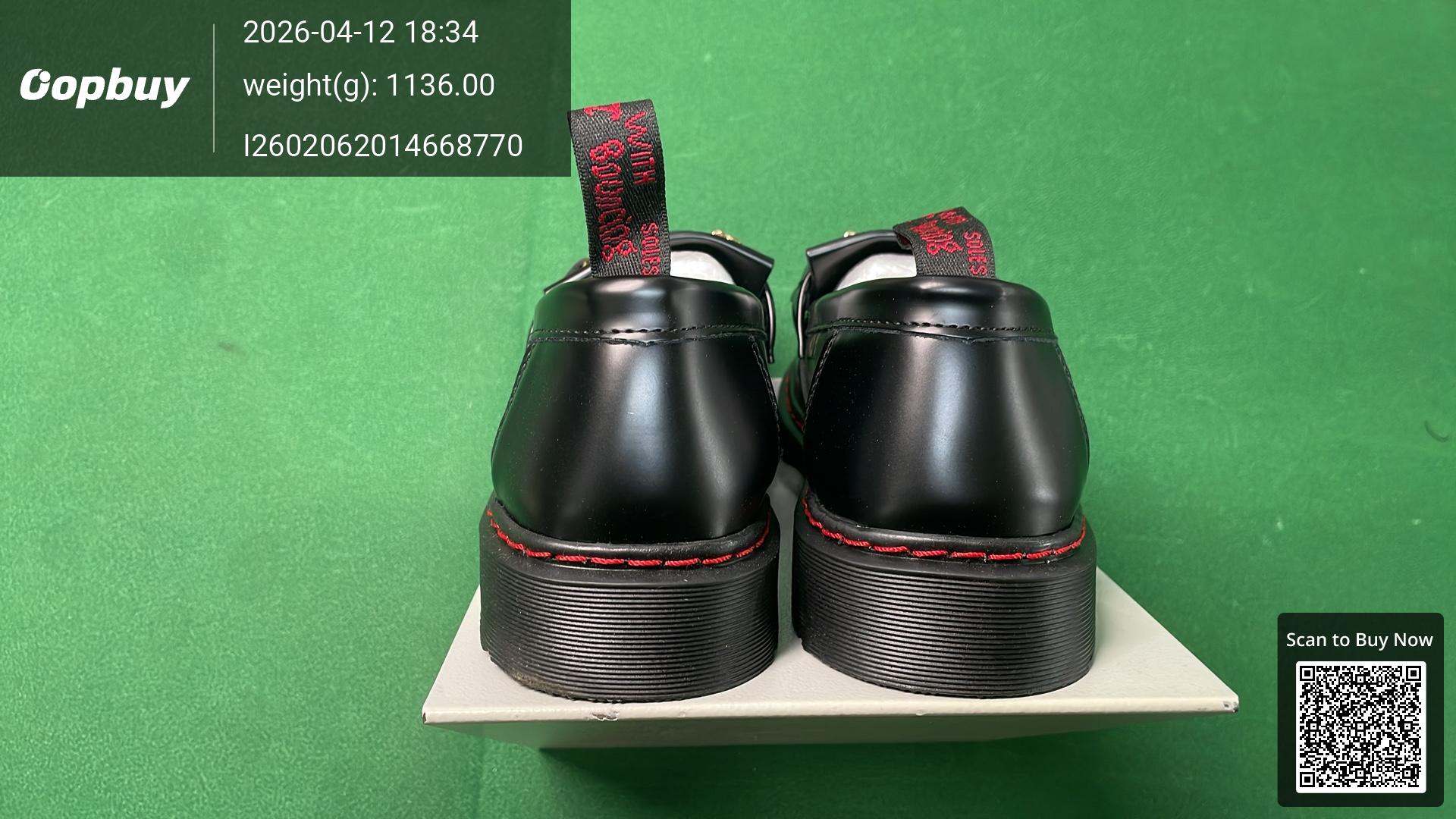 Foto QC 5 de Dr. Martens Adrian Leather Snaffle Loafers Red Stitching Gold Hardware