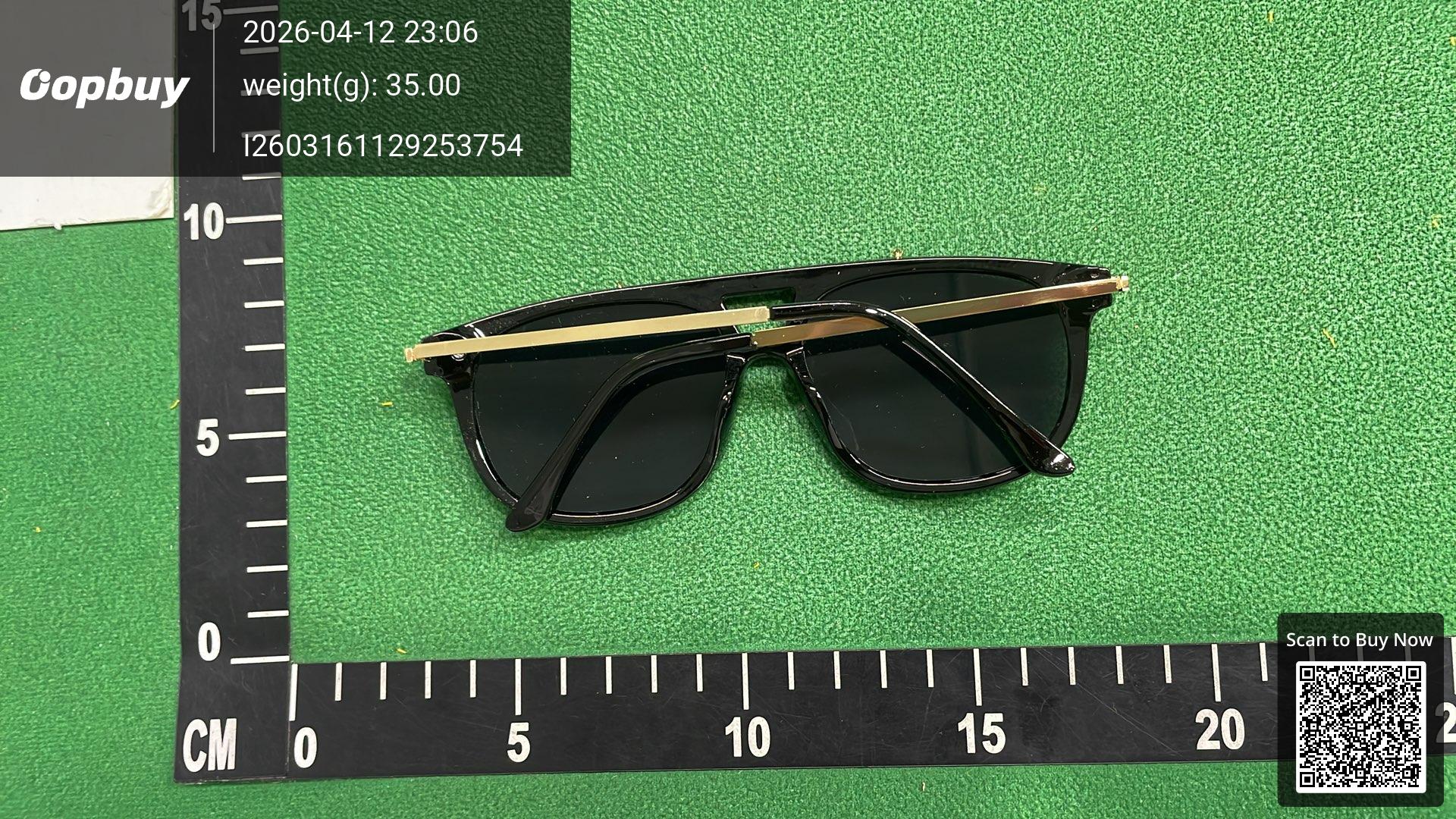 Foto QC 3 de Other Rectangle Double-Bridge Acetate Metal Sunglasses Tortoise Brown