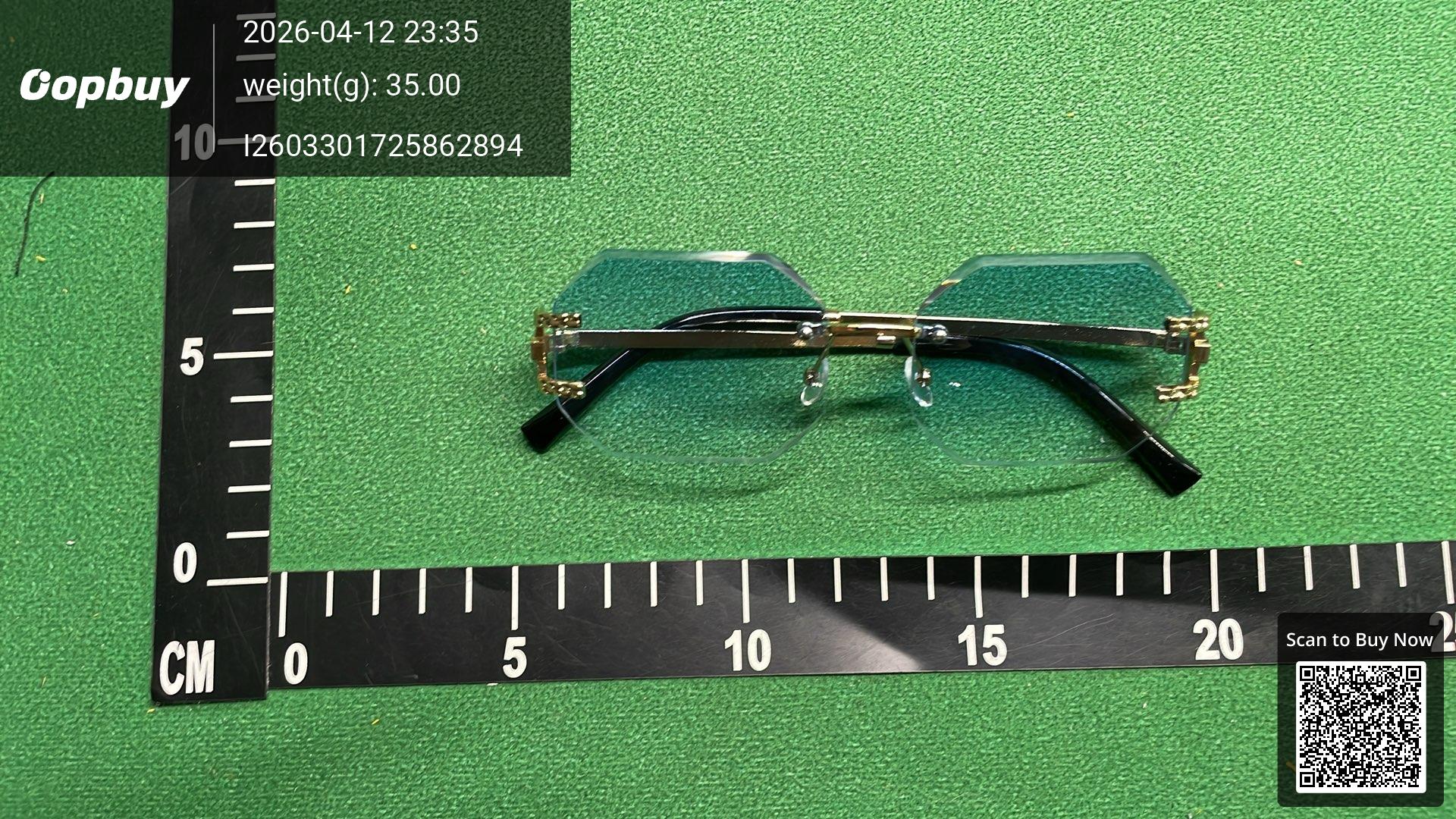 Foto QC 8 de Unbranded Octagonal Rimless Metal Sunglasses Gold Grey Gradient