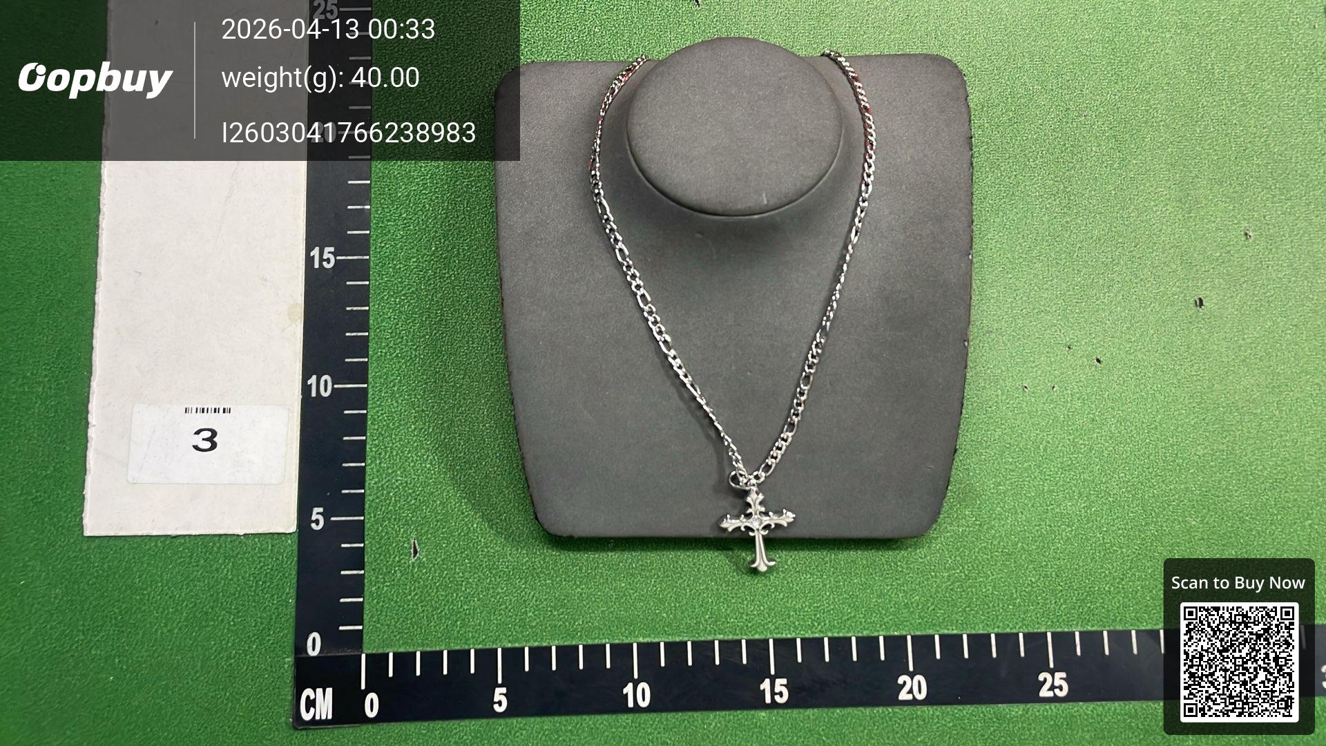 Foto QC 7 de Other Figaro Cross Necklace Titanium Steel Crystal Silver