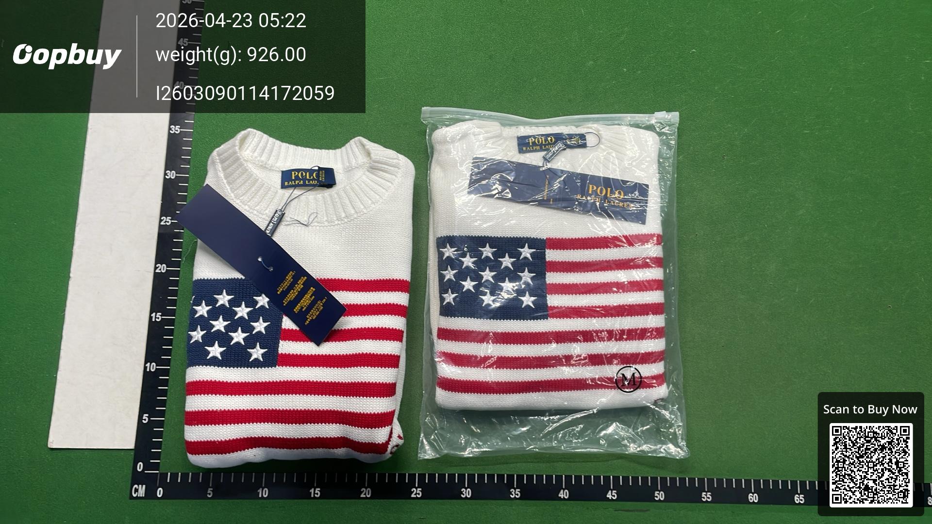 Foto QC 8 de Polo Ralph Lauren Crewneck Sweater Flag Knit White