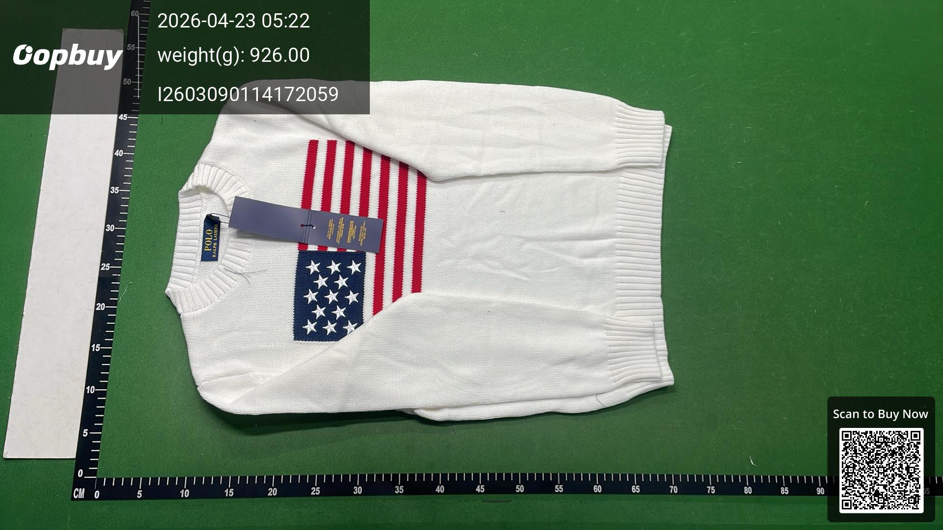 Foto QC 2 de Polo Ralph Lauren Crewneck Sweater Flag Knit White