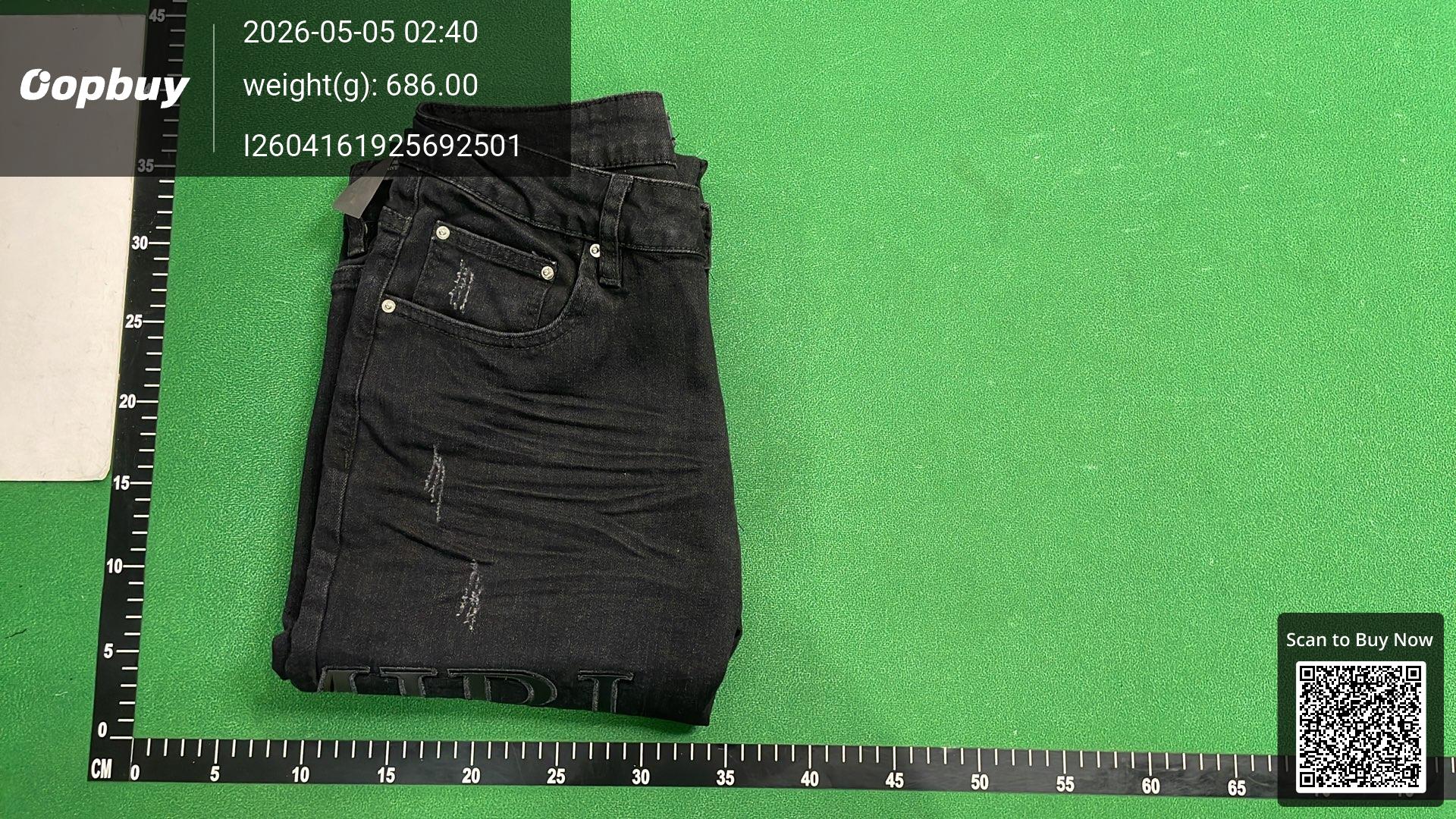 Foto QC 7 de Amiri Jeans Logo Distressed Washed Black