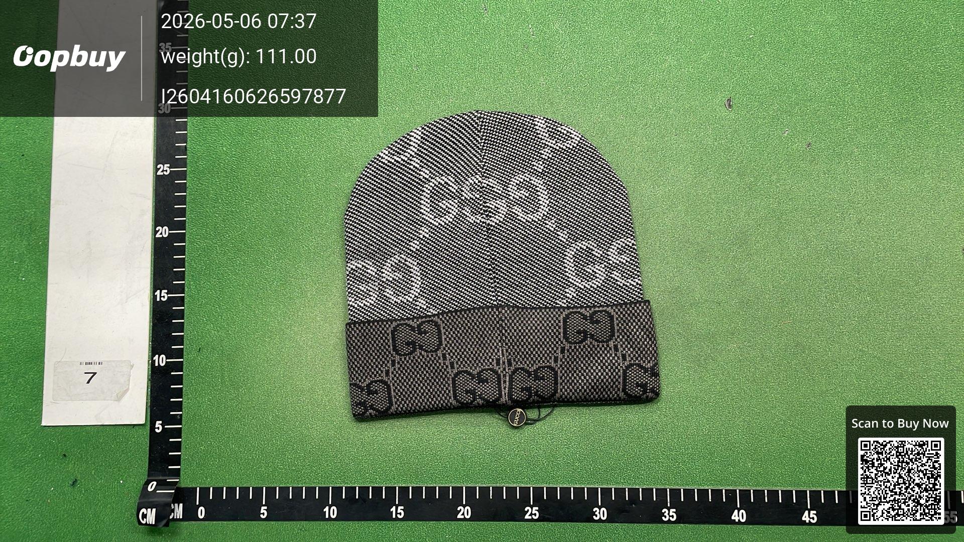 Foto QC 4 de Gucci GG Monogram Beanie Grey Black