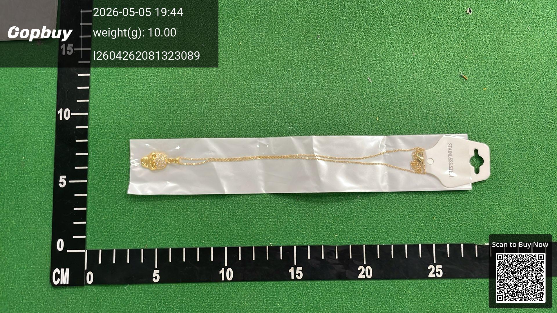 Foto QC 3 de Other Skull Necklace Metal Strass Gold