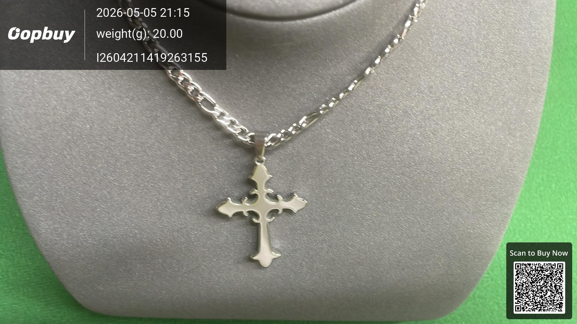Foto QC 4 de Other Figaro Cross Necklace Titanium Steel Crystal Silver