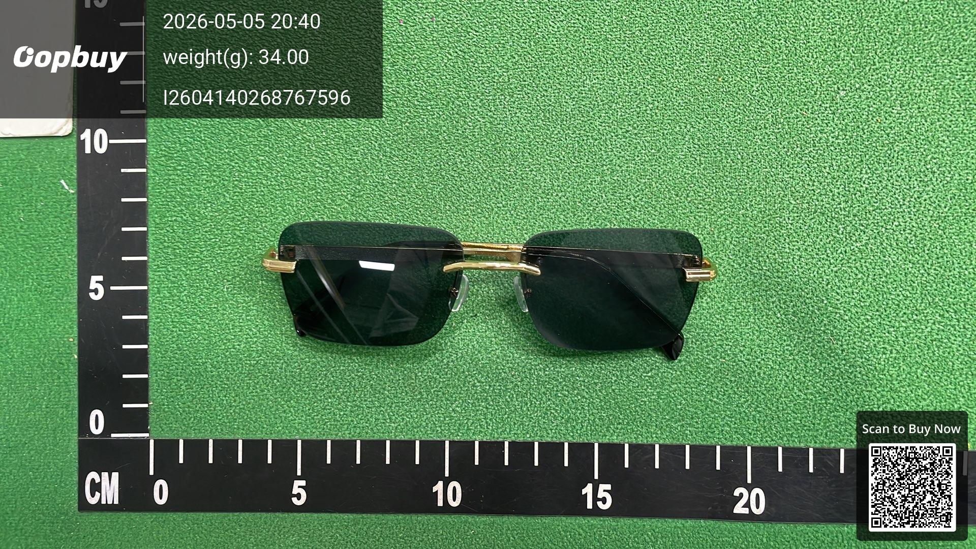 Foto QC 4 de Other Rimless Square-Frame Metal Sunglasses Gold Clear