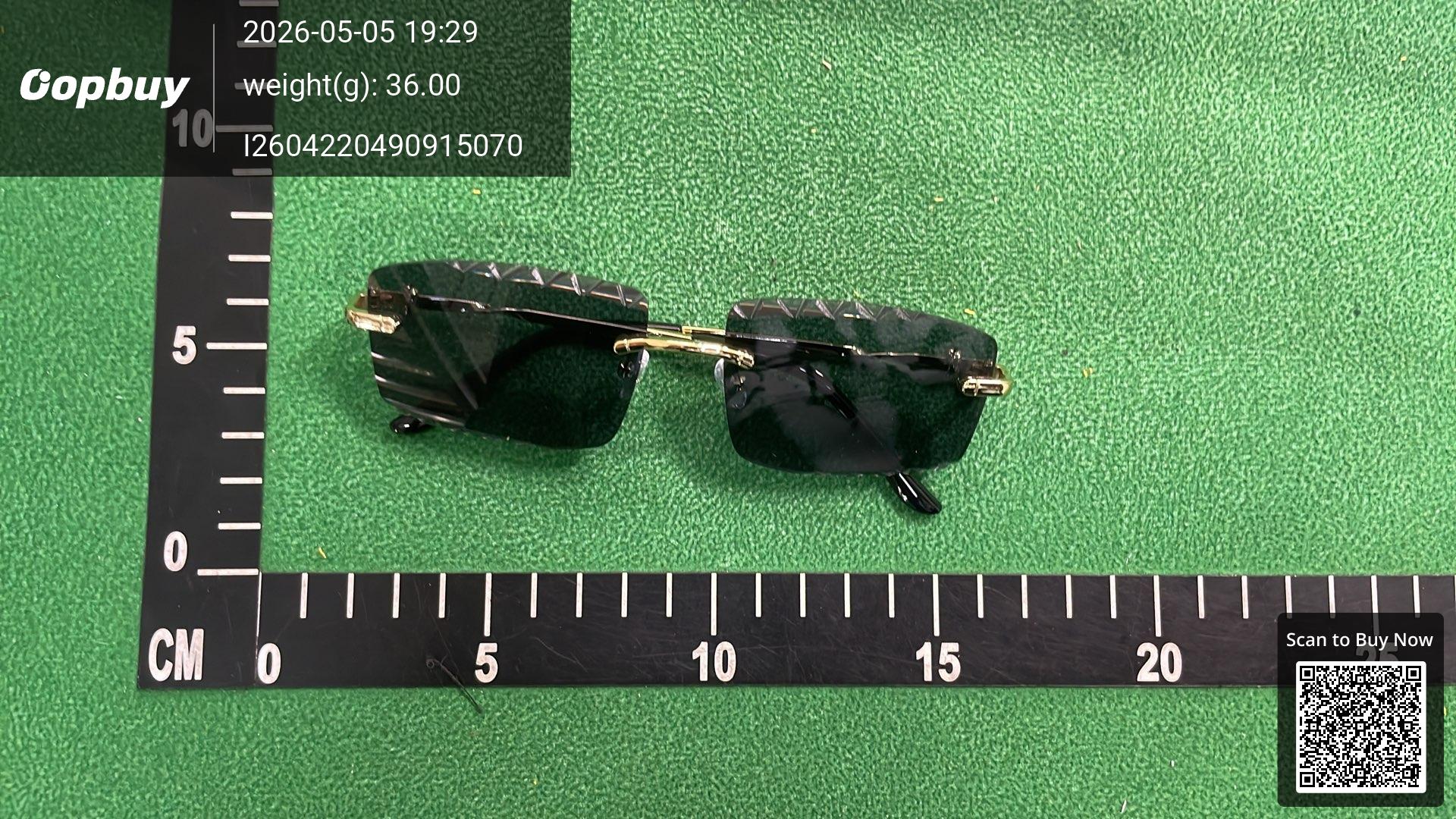 Foto QC 8 de Other Square-Frame Rimless Metal Sunglasses Gold Brown Gradient