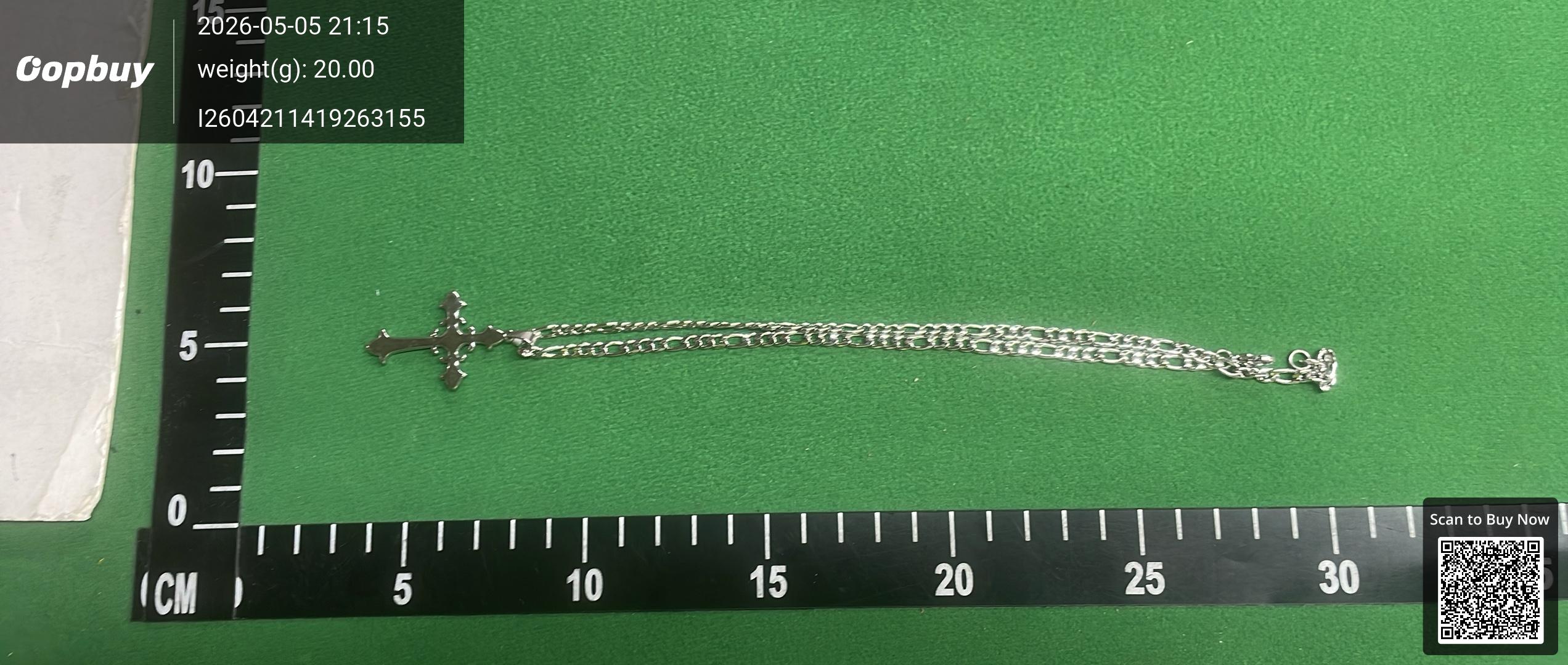 Foto QC 6 de Other Figaro Cross Necklace Titanium Steel Crystal Silver