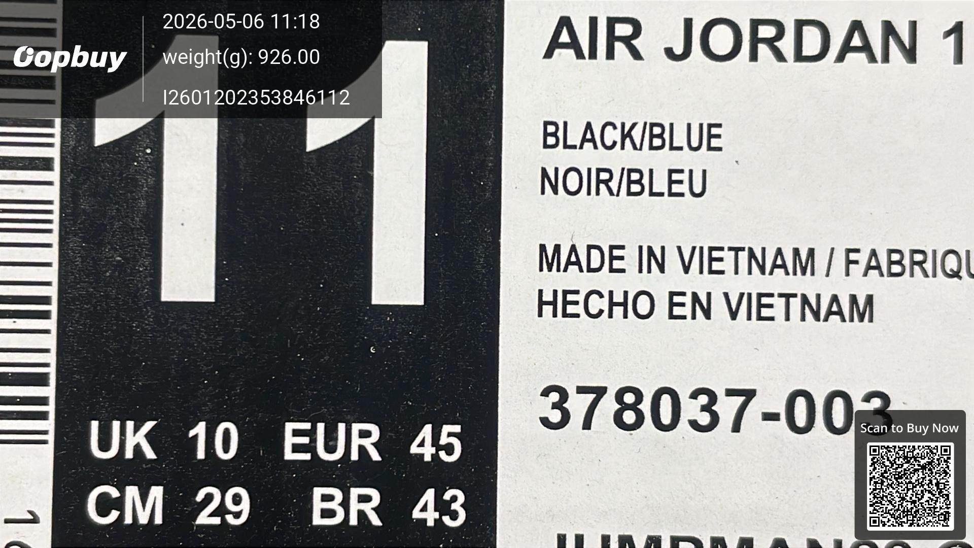 Foto QC 3 de Jordan 11 Retro Gamma Blue 378037-006