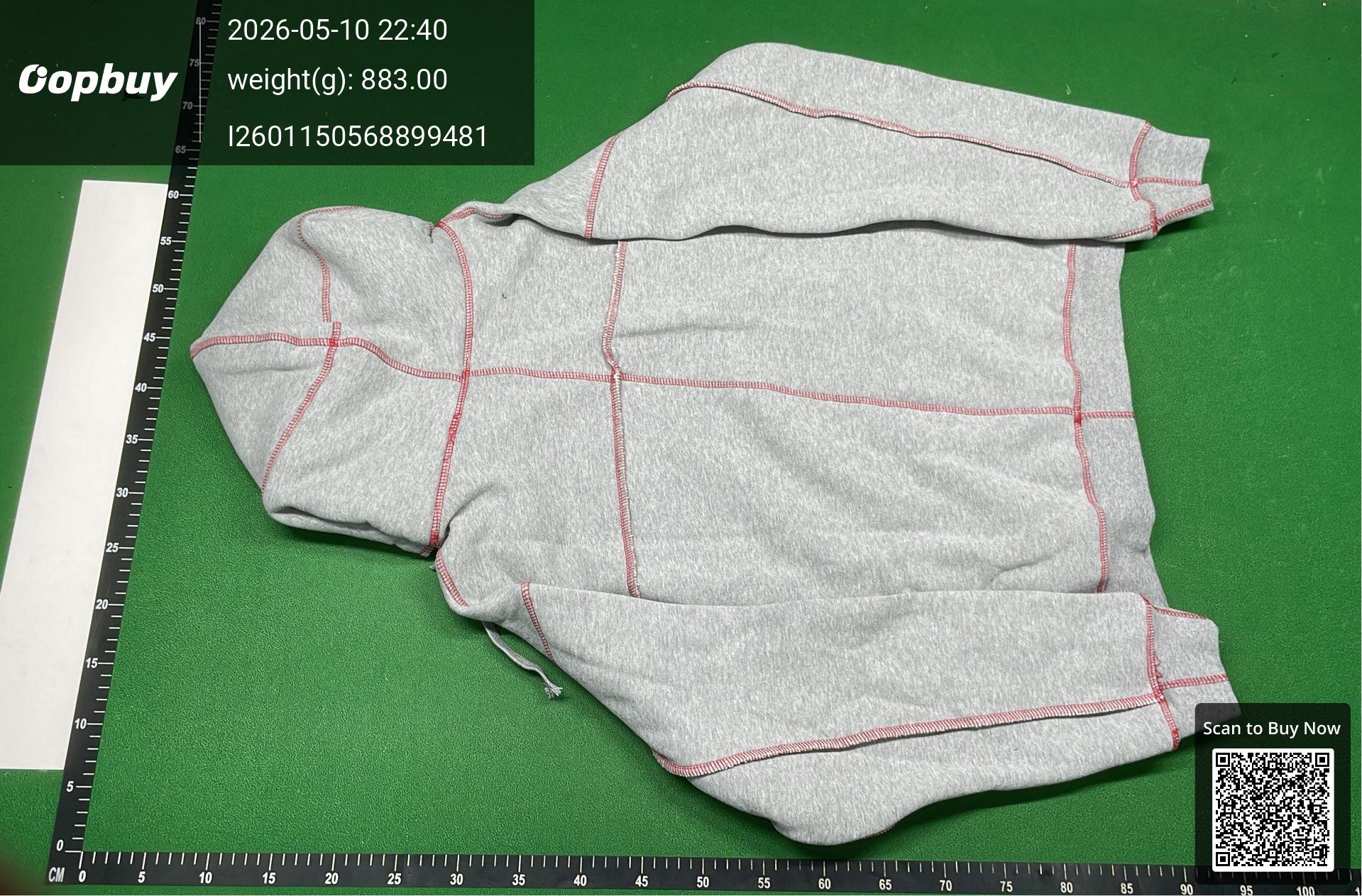Foto QC 6 de Supreme Contrast Stitch Sweater Embroidered Logo Heather Grey Red