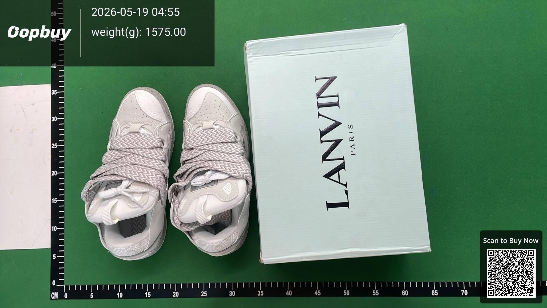 Foto QC 1 de Lanvin Curb Low-Top Leather Suede Oversized Laces