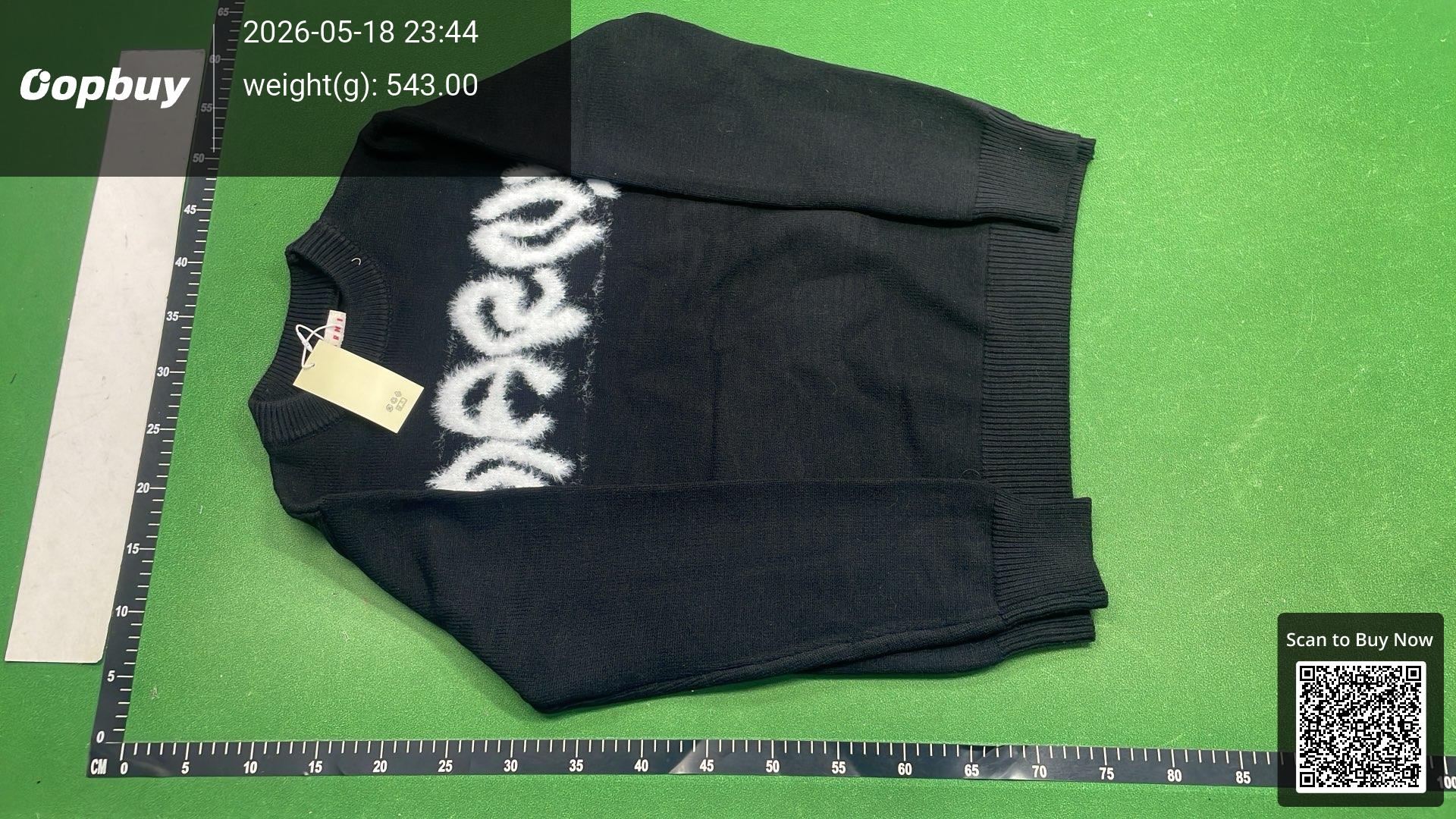 Foto QC 3 de Marni Crewneck Sweater Fuzzy Logo Wool Black