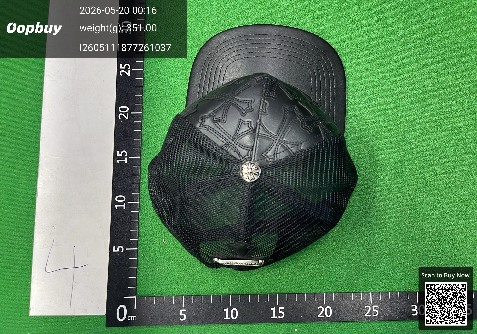 Foto QC 8 de Chrome Hearts Cemetery Cross Patch Trucker Cap Black