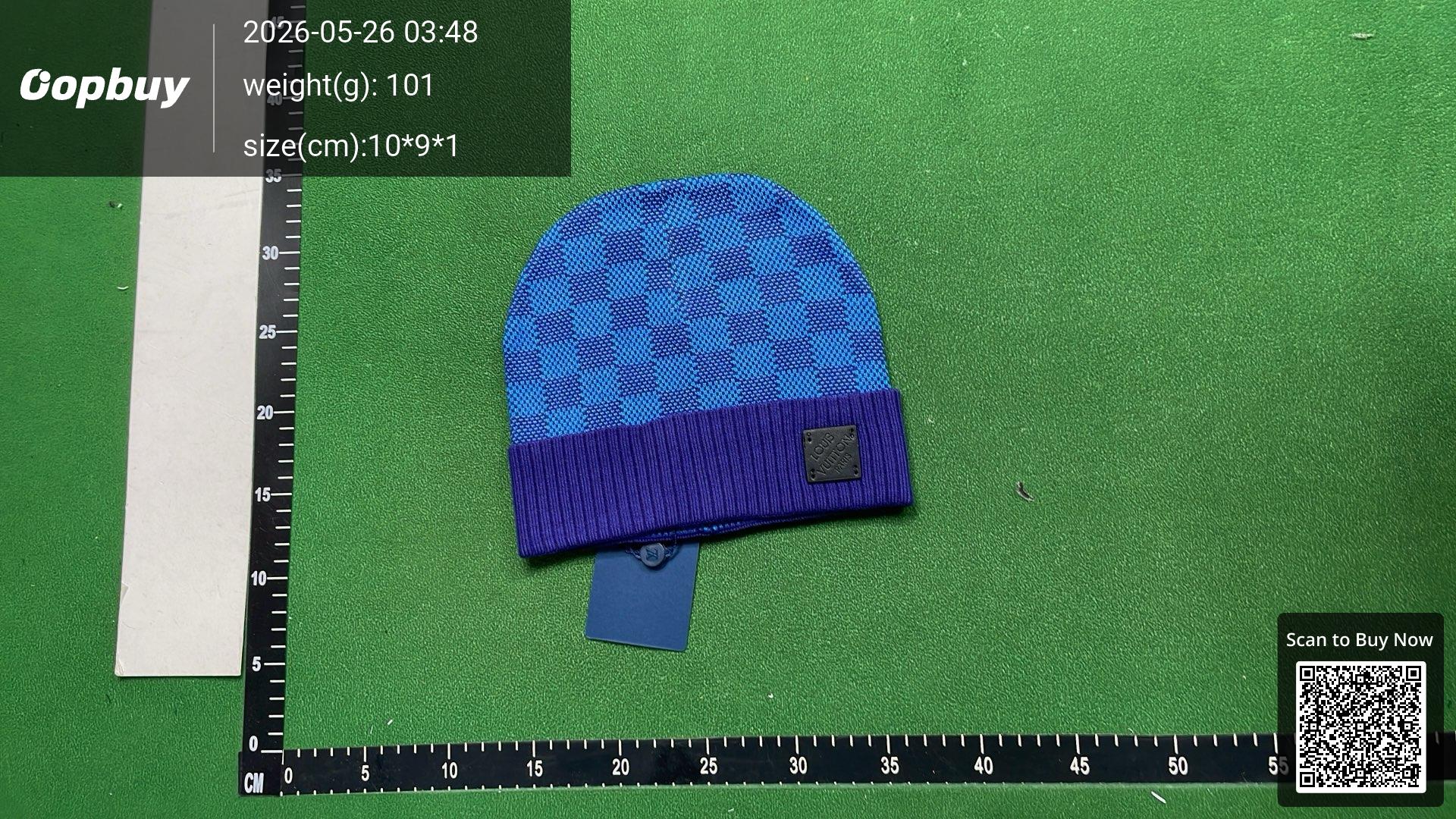 Foto QC 1 de Louis Vuitton Petit Damier Beanie Cobalt