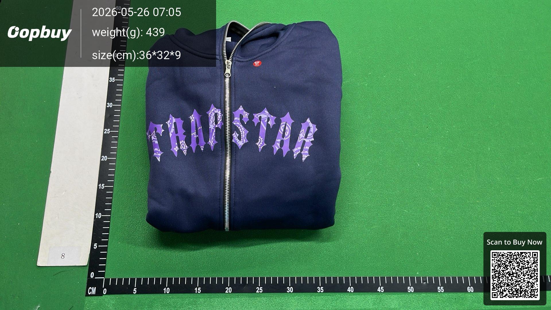 Foto QC 8 de Trapstar Hoodie Gothic Logo Paisley White