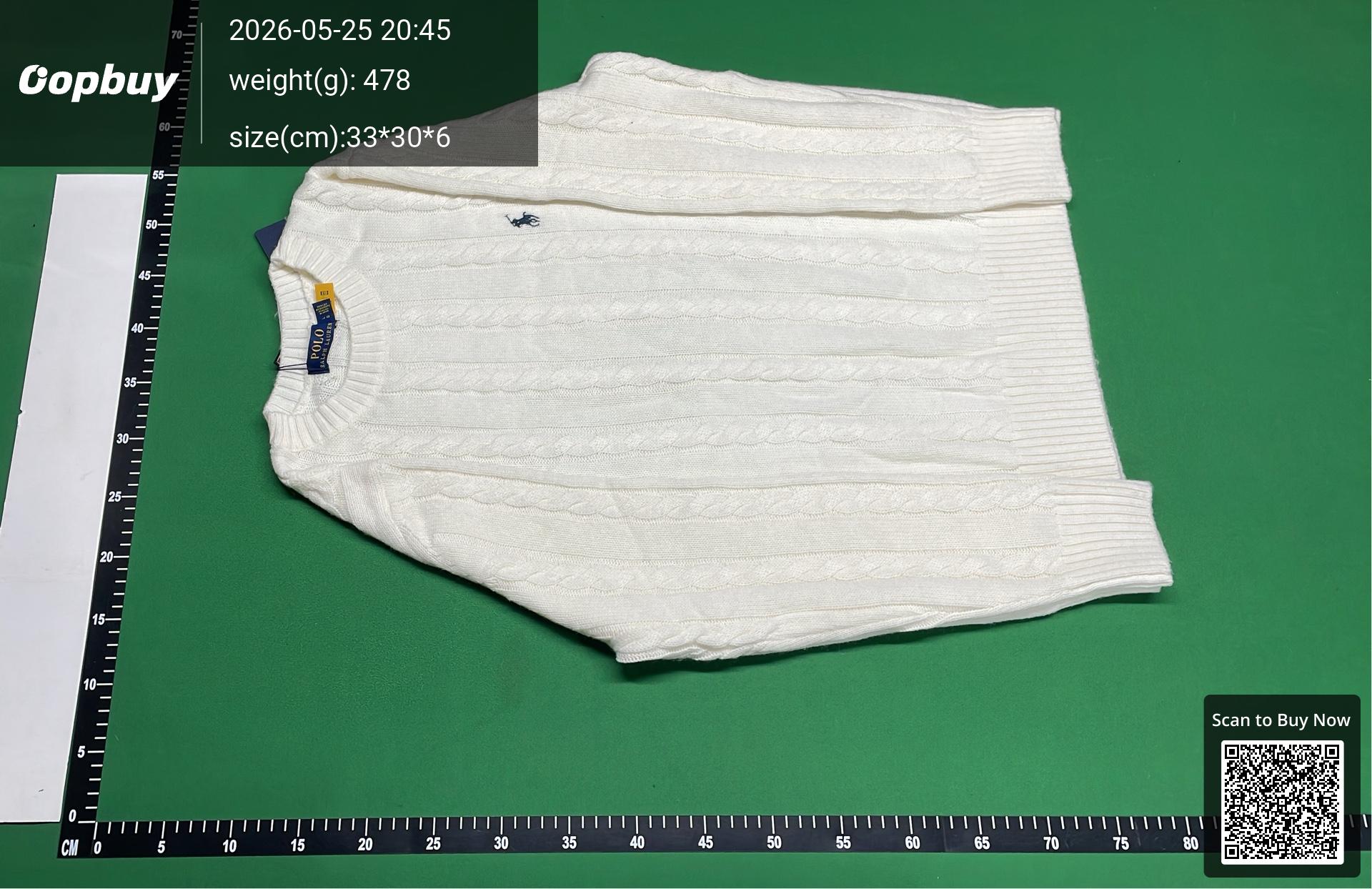 Foto QC 8 de Tommy Hilfiger Cable Knit Crewneck Sweater Light Blue