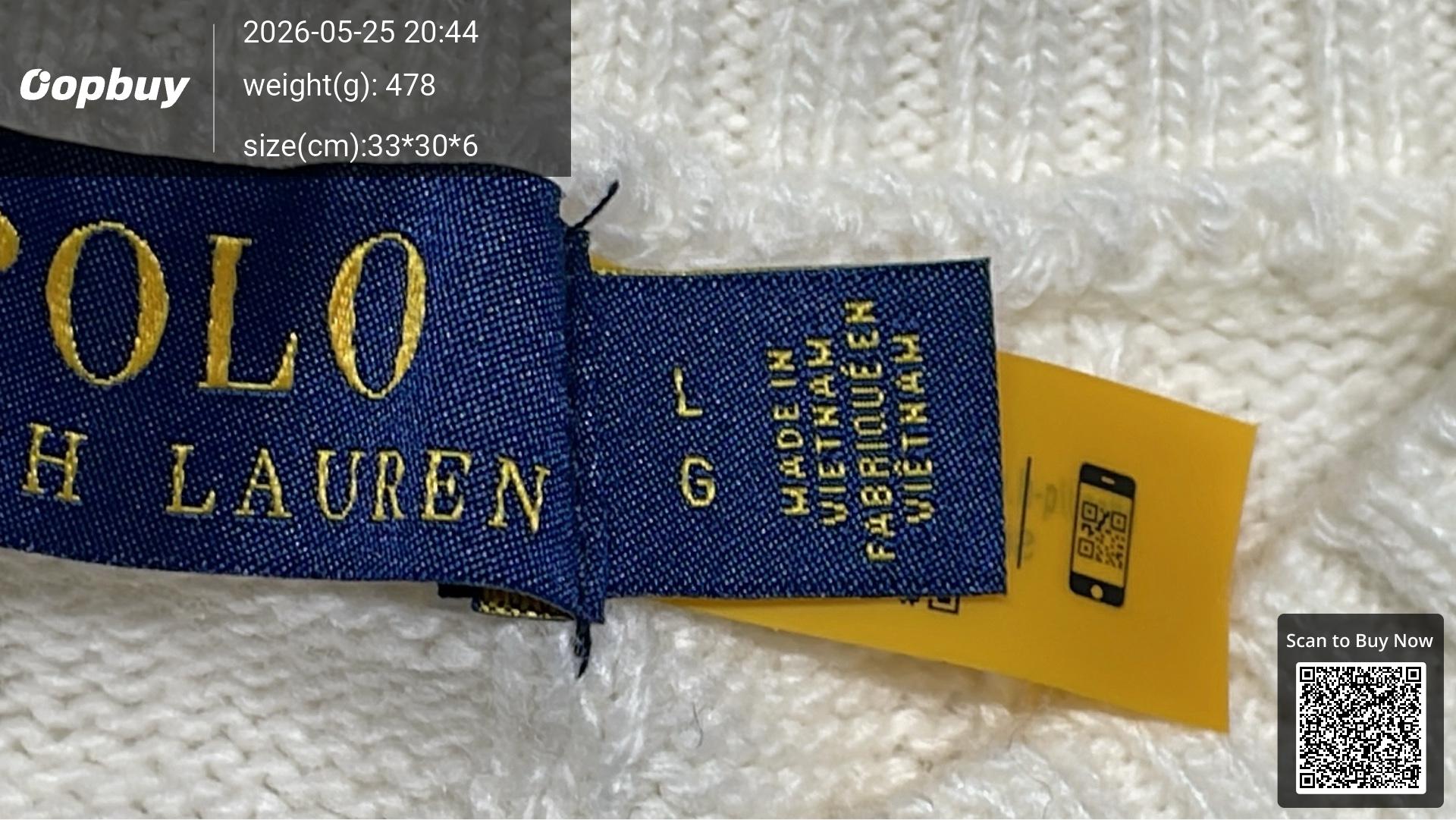 Foto QC 6 de Tommy Hilfiger Cable Knit Crewneck Sweater Light Blue