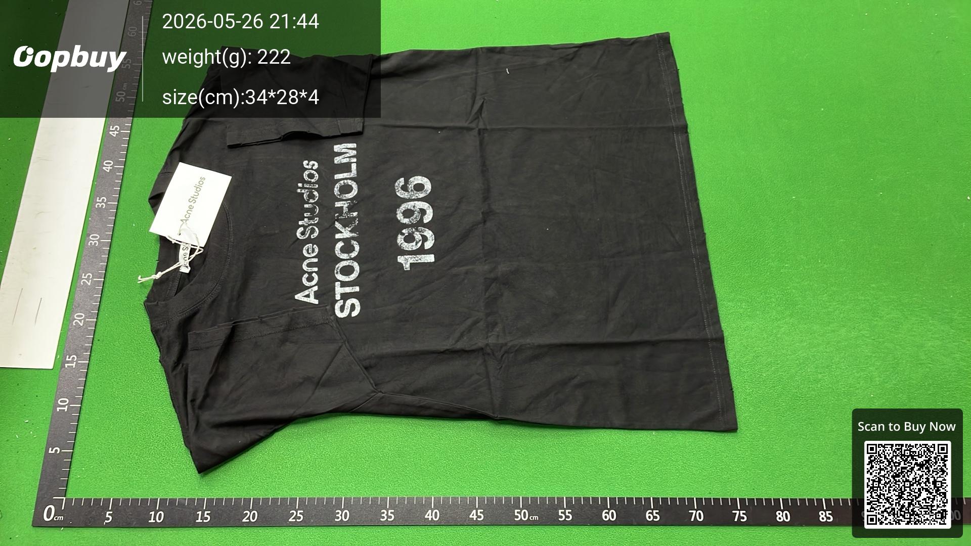 Foto QC 6 de Acne Studios T-shirt Stockholm 1996 Logo Black