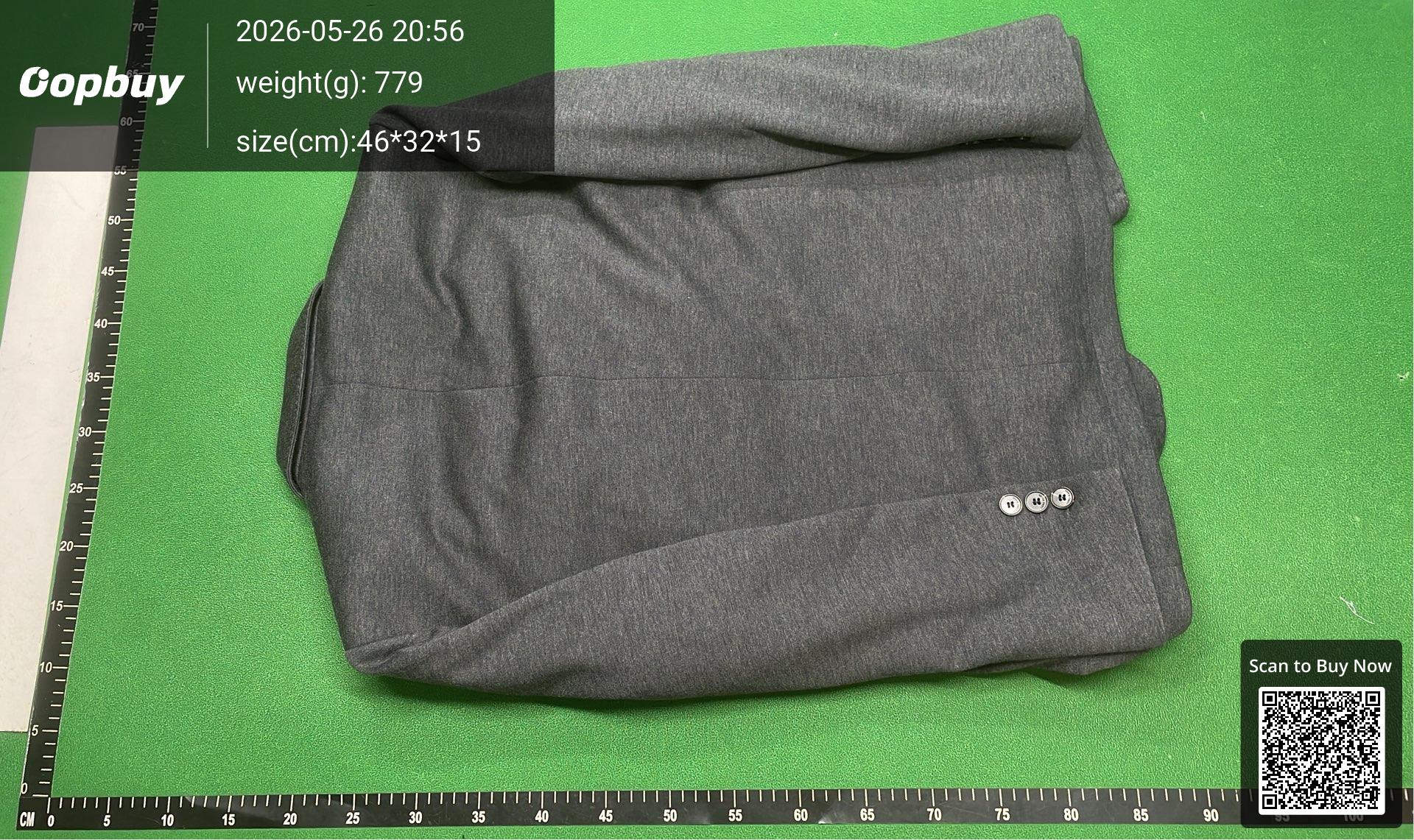 Foto QC 6 de Loro Piana Down Blazer Jacket Wool Blend Embroidery Grey