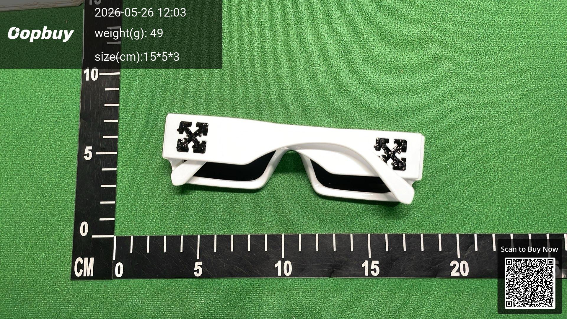 Foto QC 8 de Off-White Rectangle Acetate Sunglasses White Grey (OERI004)