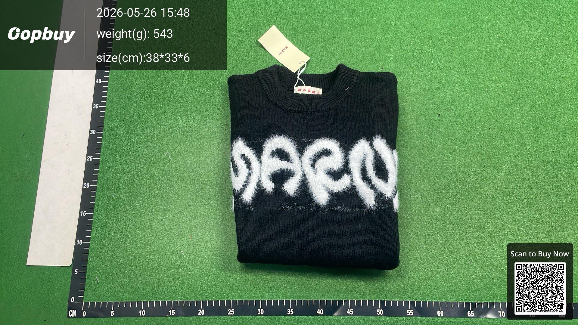 Foto QC 8 de Marni Crewneck Sweater Fuzzy Logo Wool Black
