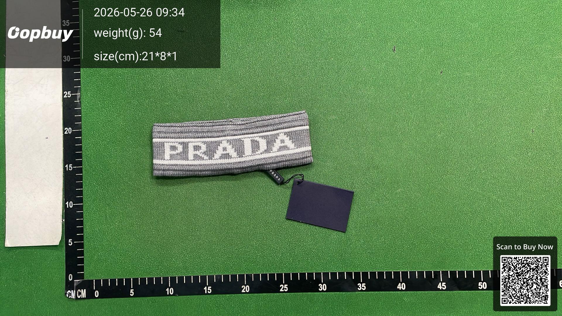 Foto QC 6 de Prada Logo Headband Grey