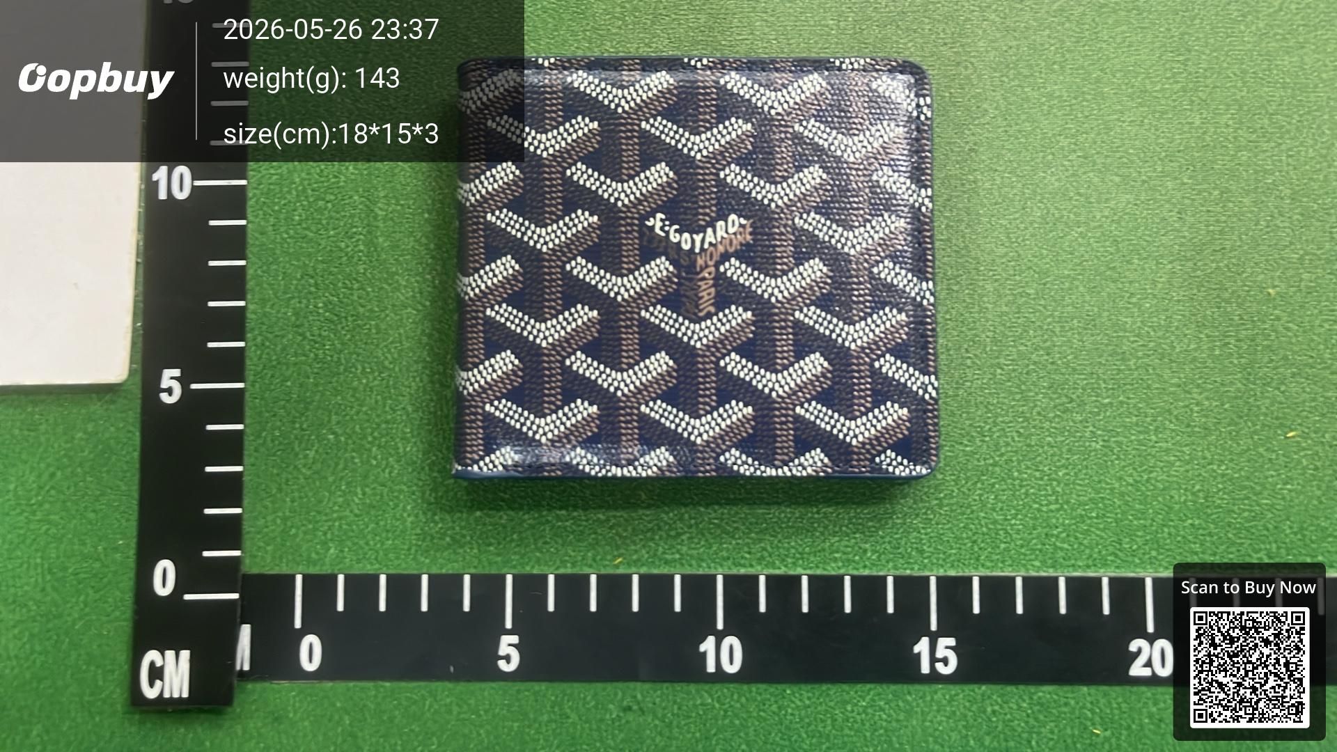Foto QC 2 de Goyard Bifold Wallet Goyardine Canvas Green