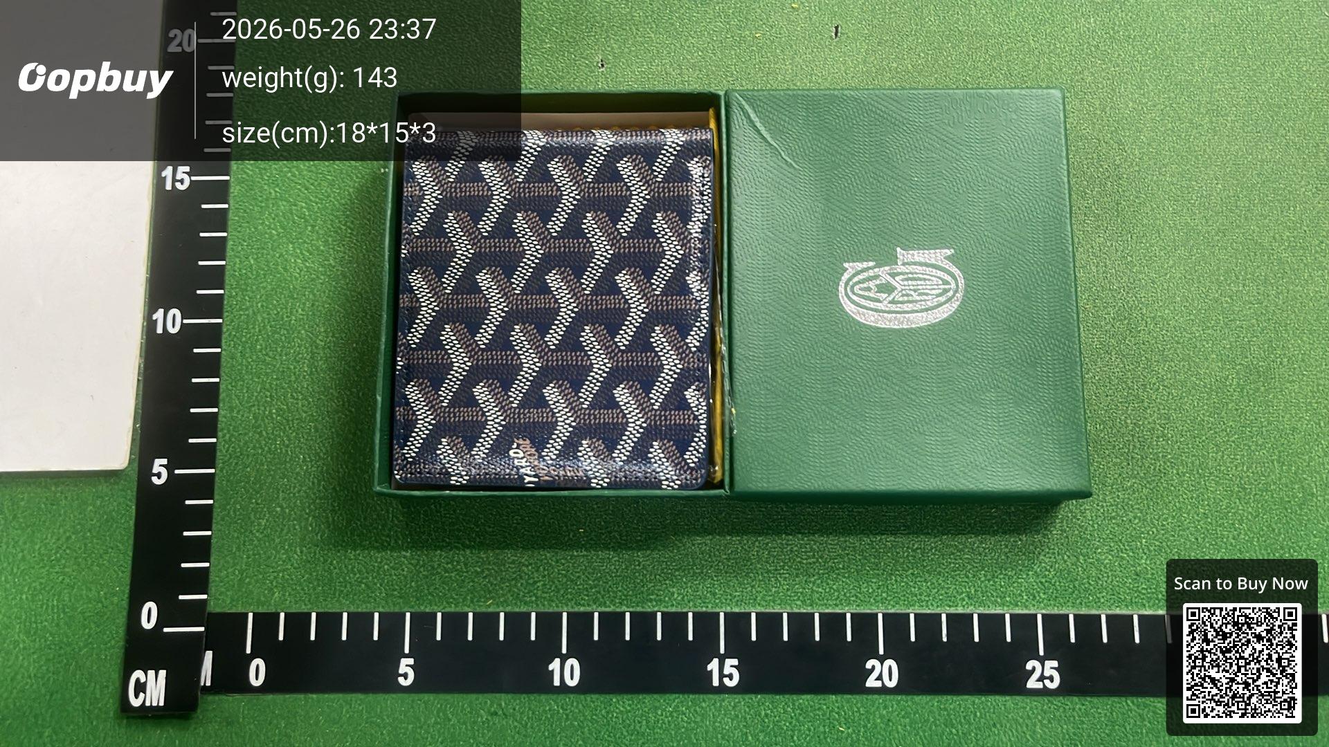 Foto QC 6 de Goyard Bifold Wallet Goyardine Canvas Green