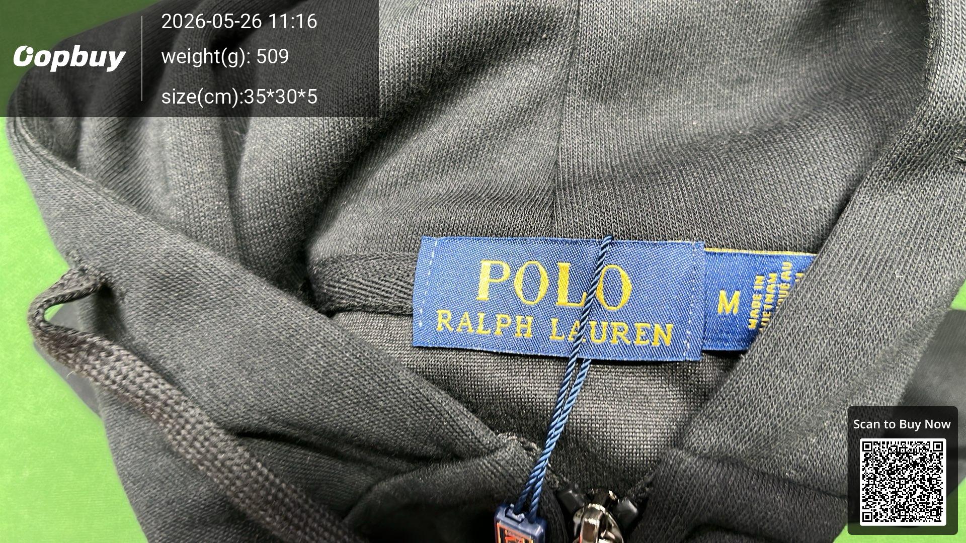 Foto QC 1 de Polo Ralph Lauren Zip Sweater Cotton Hoodie White
