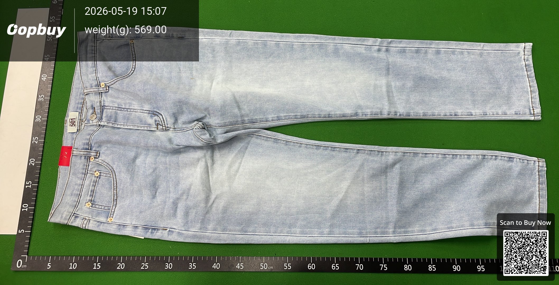 Foto QC 3 de Levi's 501 Original Jeans Straight Leg Light Blue